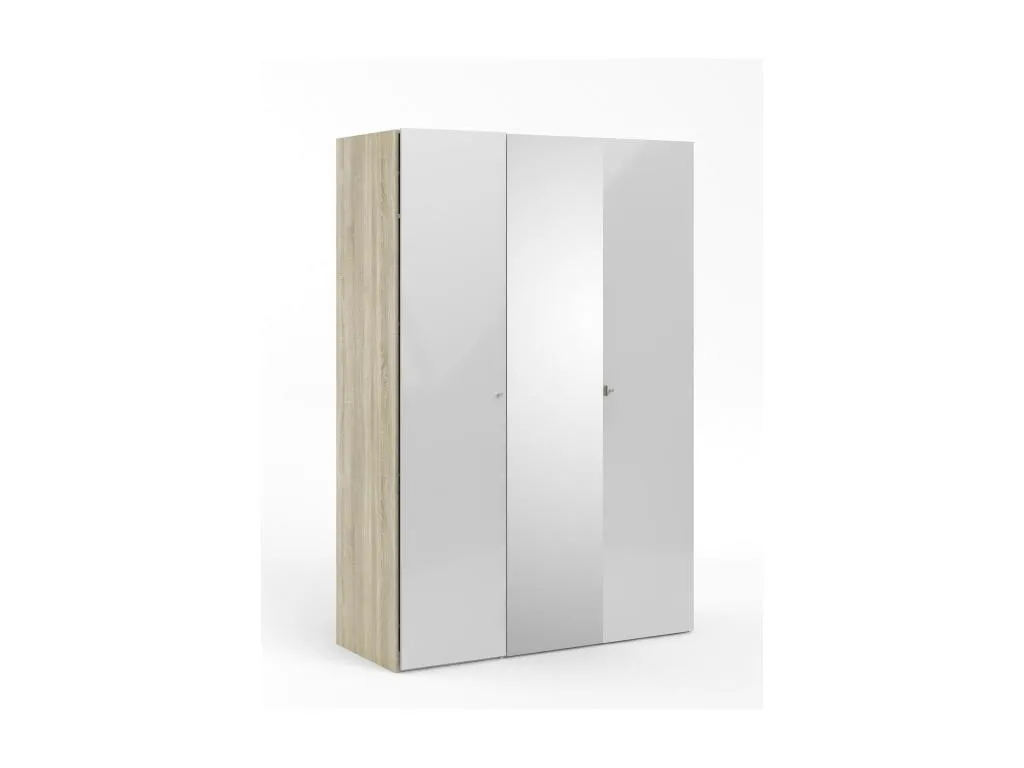 Armario 3 puertas Decounico Muebles de dormitorio Vestidor Armario de ropa 147x60 h219 cm Decounico y Blanco