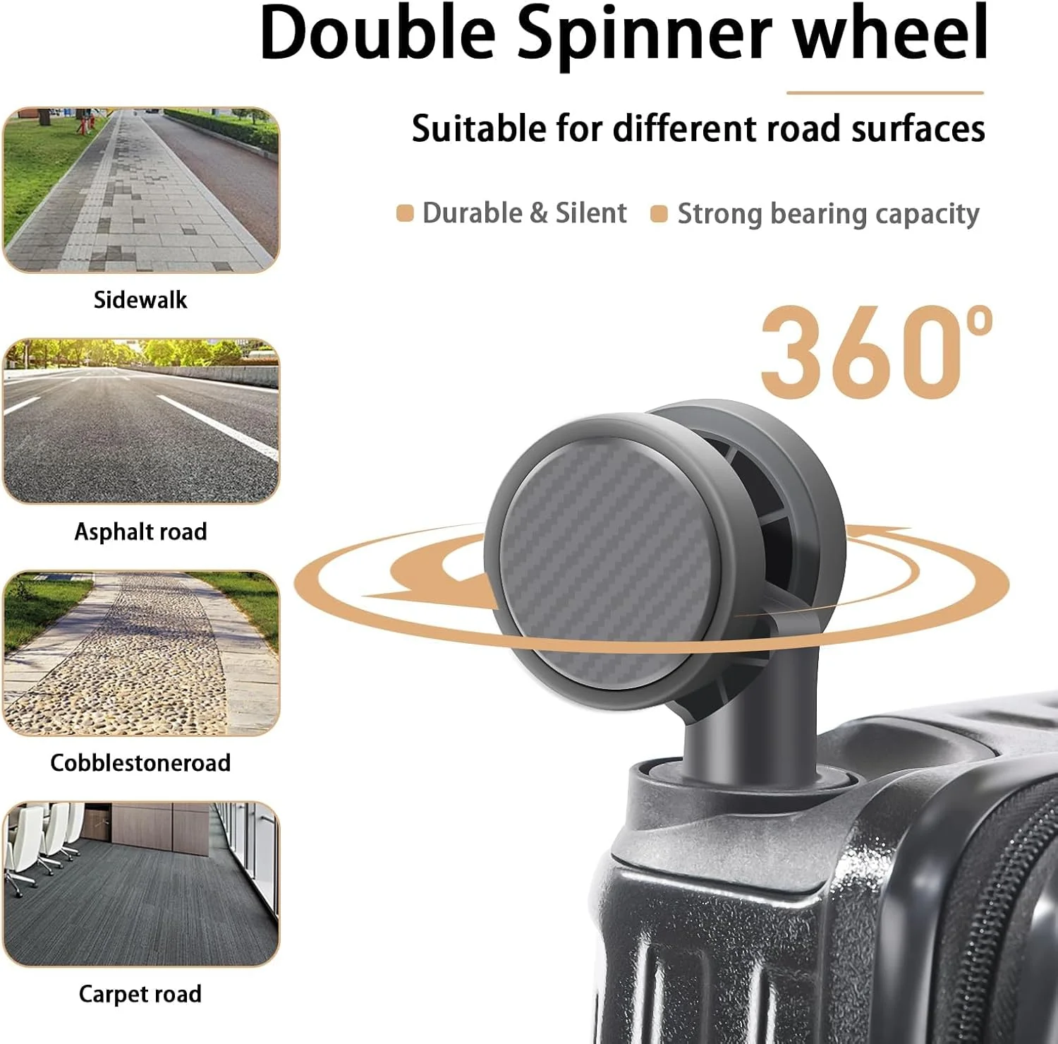 20 Inch Carry On Luggage With Cup Holder & USB Port, Airline Approved TSA-locked Luggage, Lightweight PC Material Travel Suitcase With 360- Spinner Wheel - Image 15