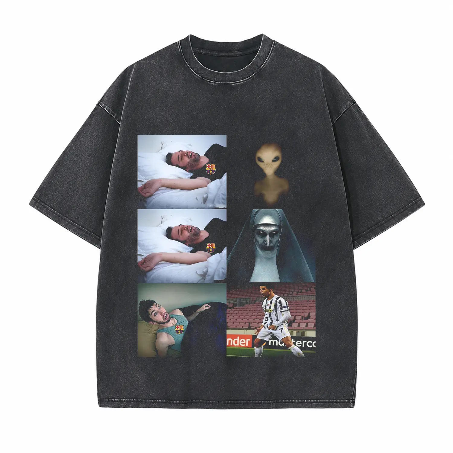 Streetwear Funny Meme Printed Unisex Washed T-Shirt