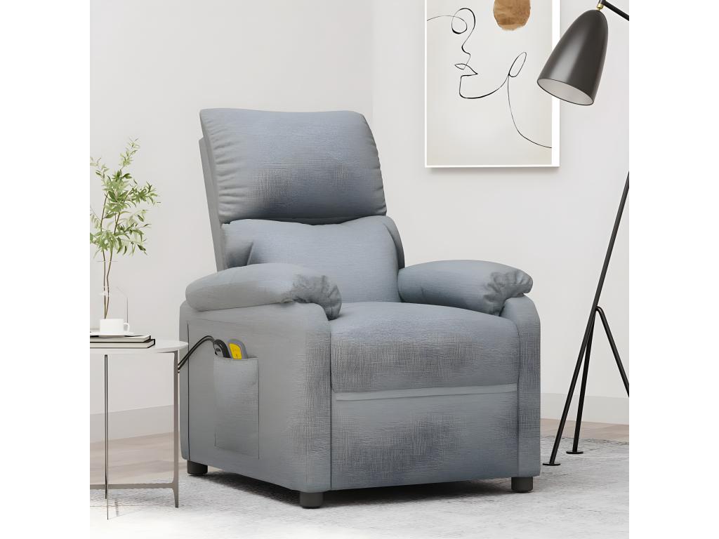 Sillón de masaje eléctrico tela gris claro