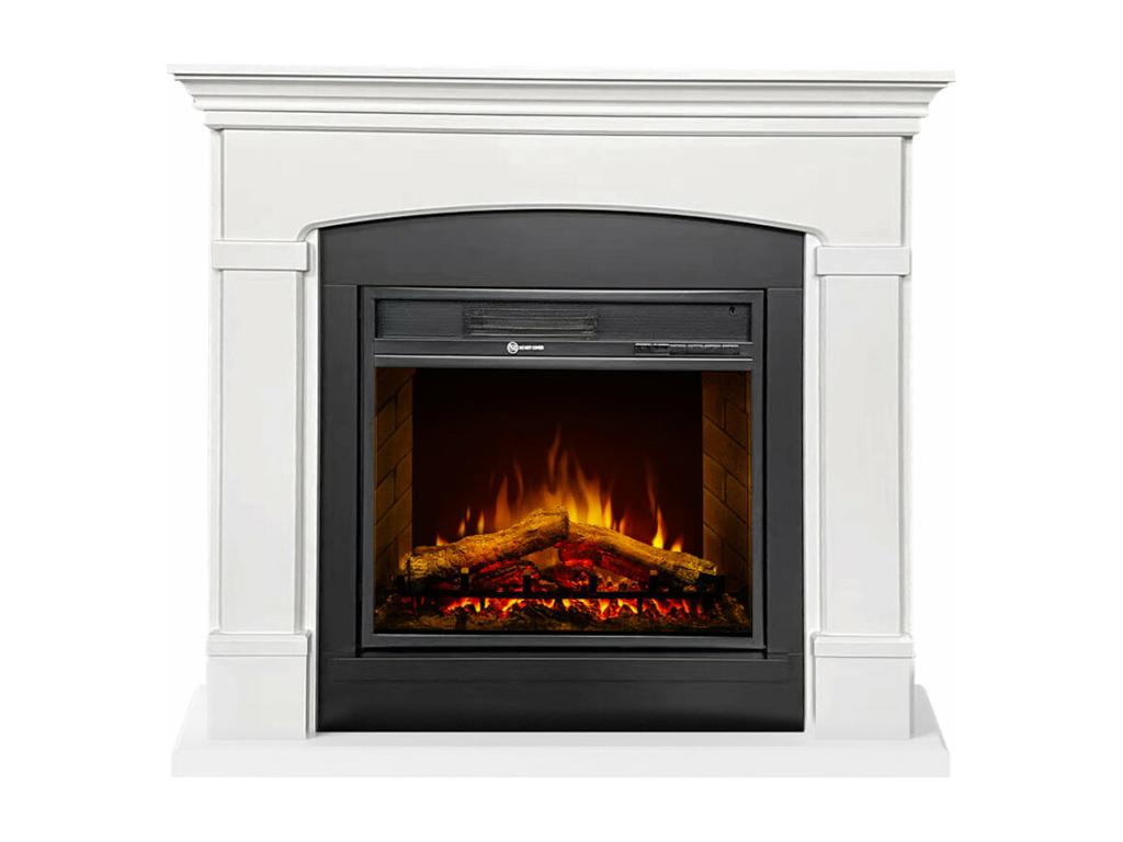 Chimenea eléctrica de suelo de madera blanca 107x24x95,2