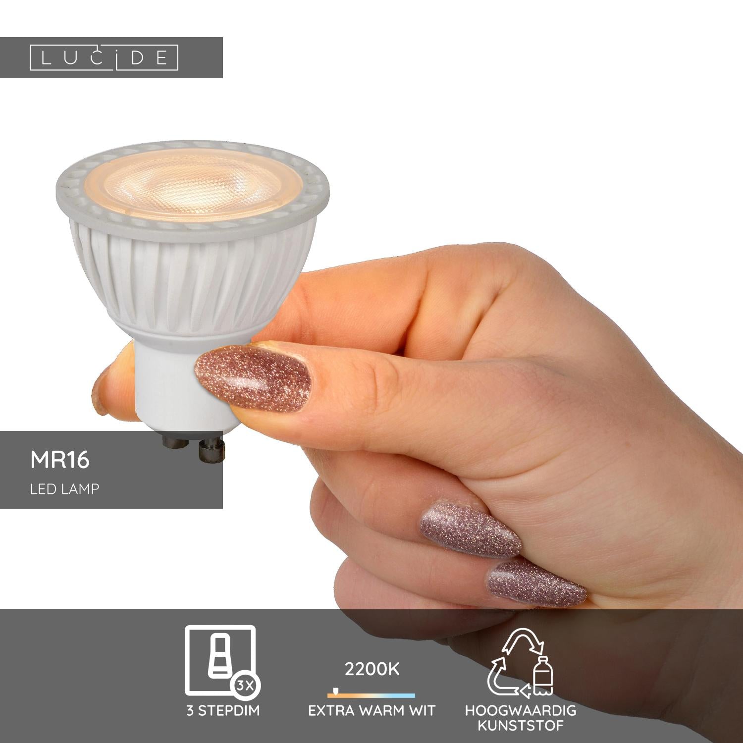 Lucide MR16 Led lamp - Wit (set van 4)