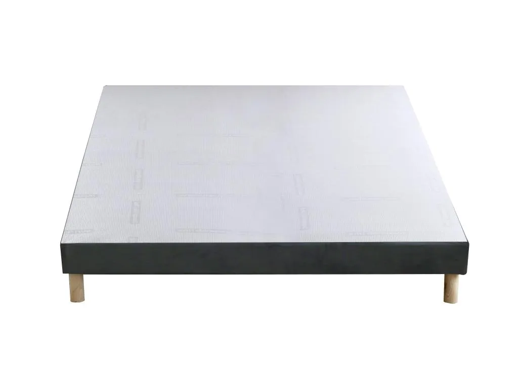 Base tapizada Nidovia 140x190 cm en terciopelo gris elegante afk745233