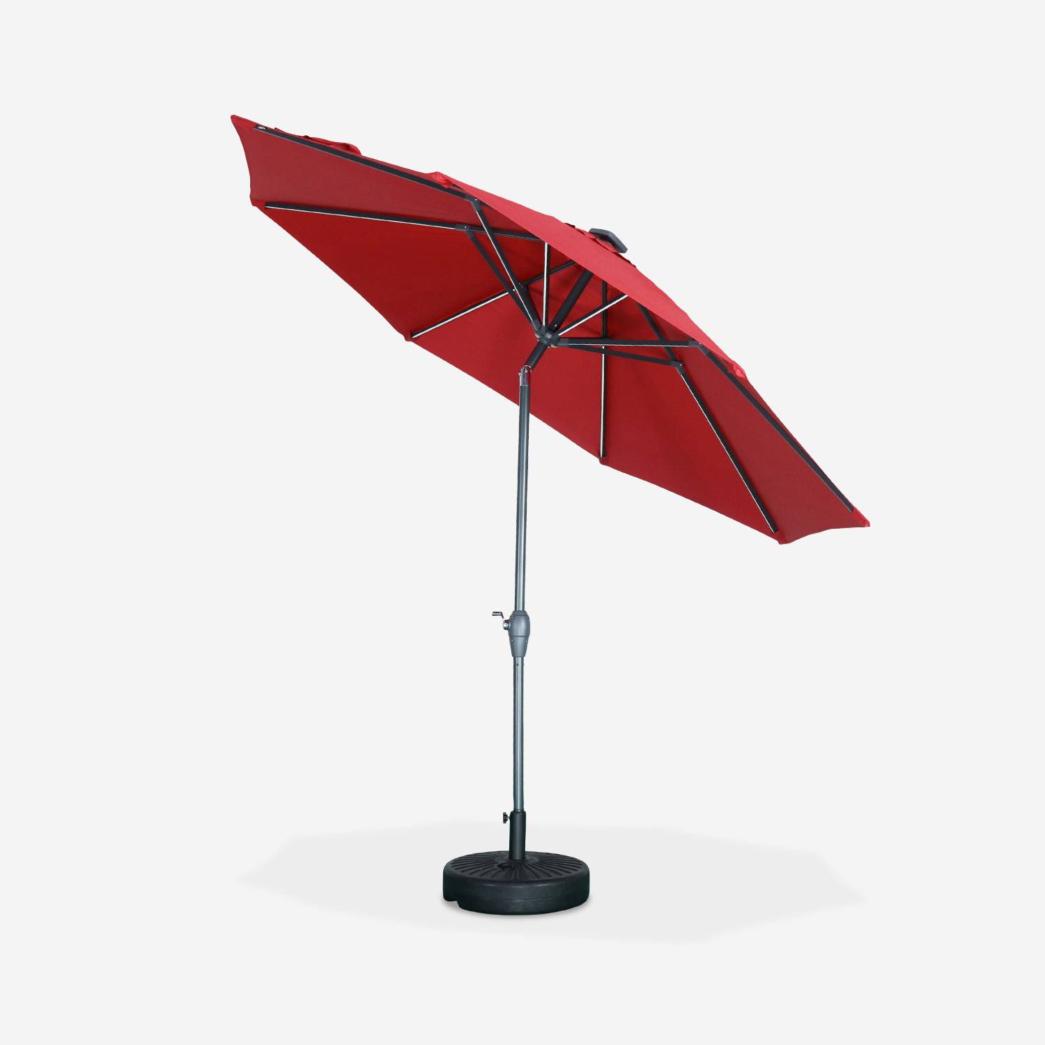 Helios - Parasol redondo con LED, Ø2,7m