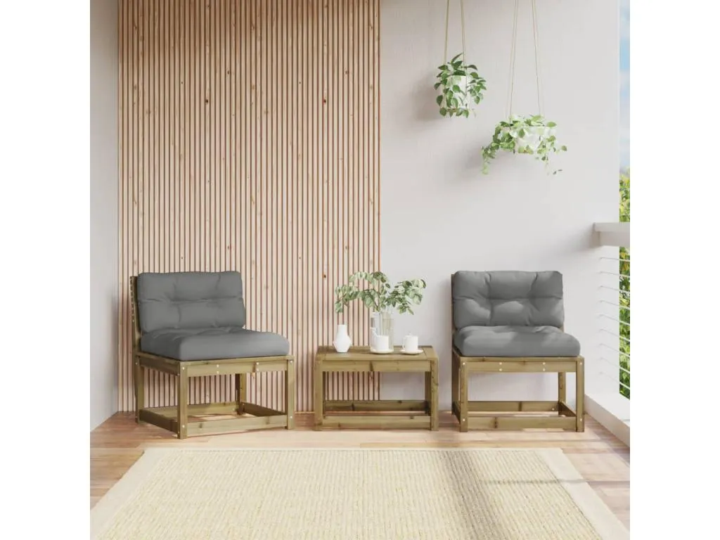 Luxmbls Sofás de jardín con cojines 2 uds Luxmbls impregnada de Luxmbls Marrón 72538VQLH