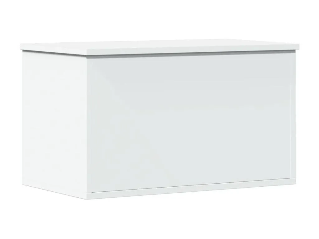 Caja de almacenamiento blanca 60x35x35 cm de madera contrachapada wkm3607528