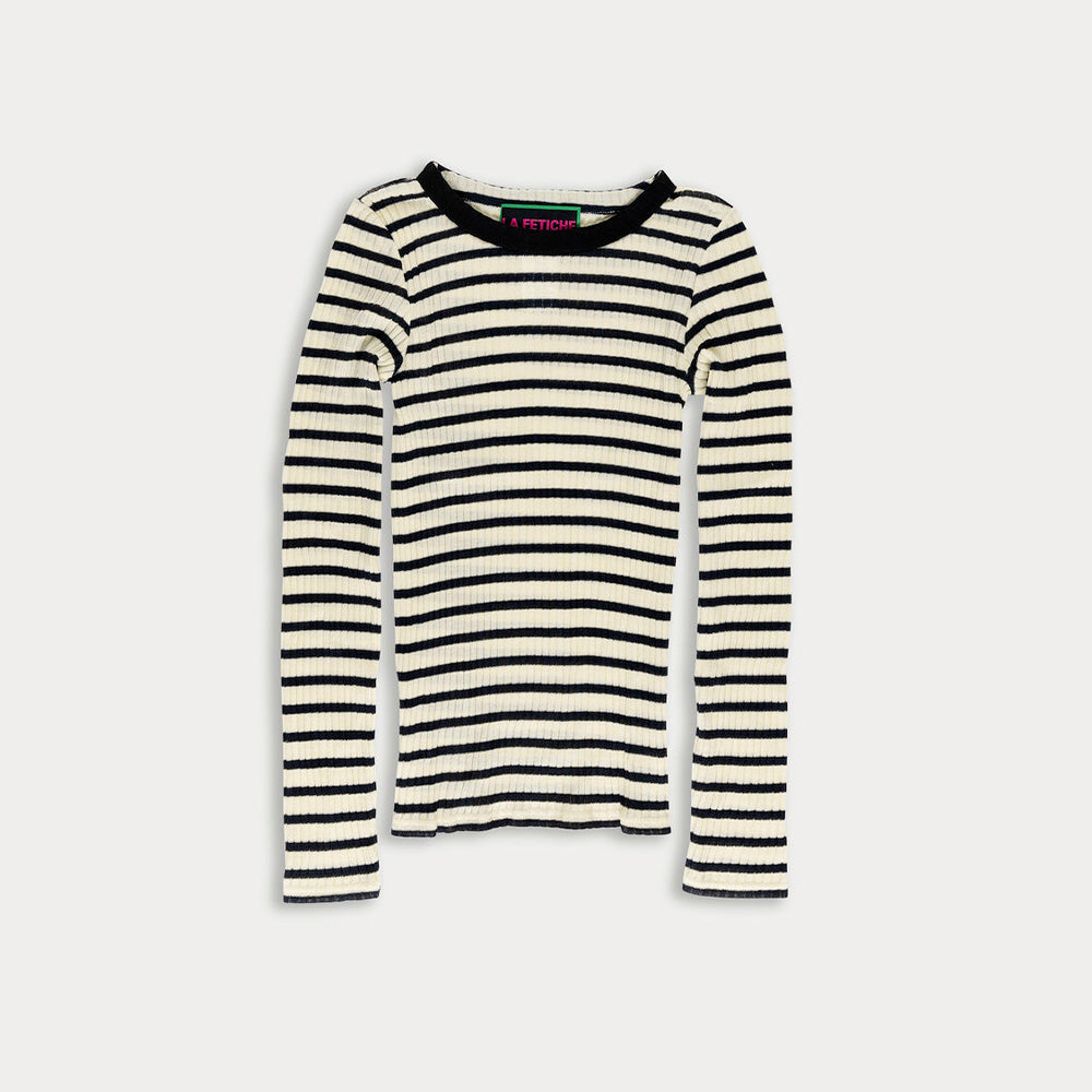 La Fetiche - T-shirt rayé Jackie - Ecru et Marine