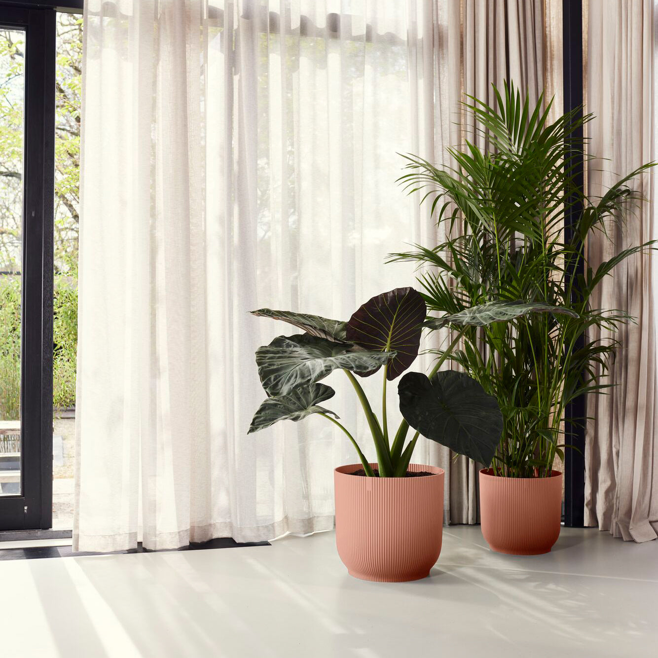 Elho Vibes Fold Rond - Roze - Ø 47 x H 44 cm - Binnen - 100% gerecycle