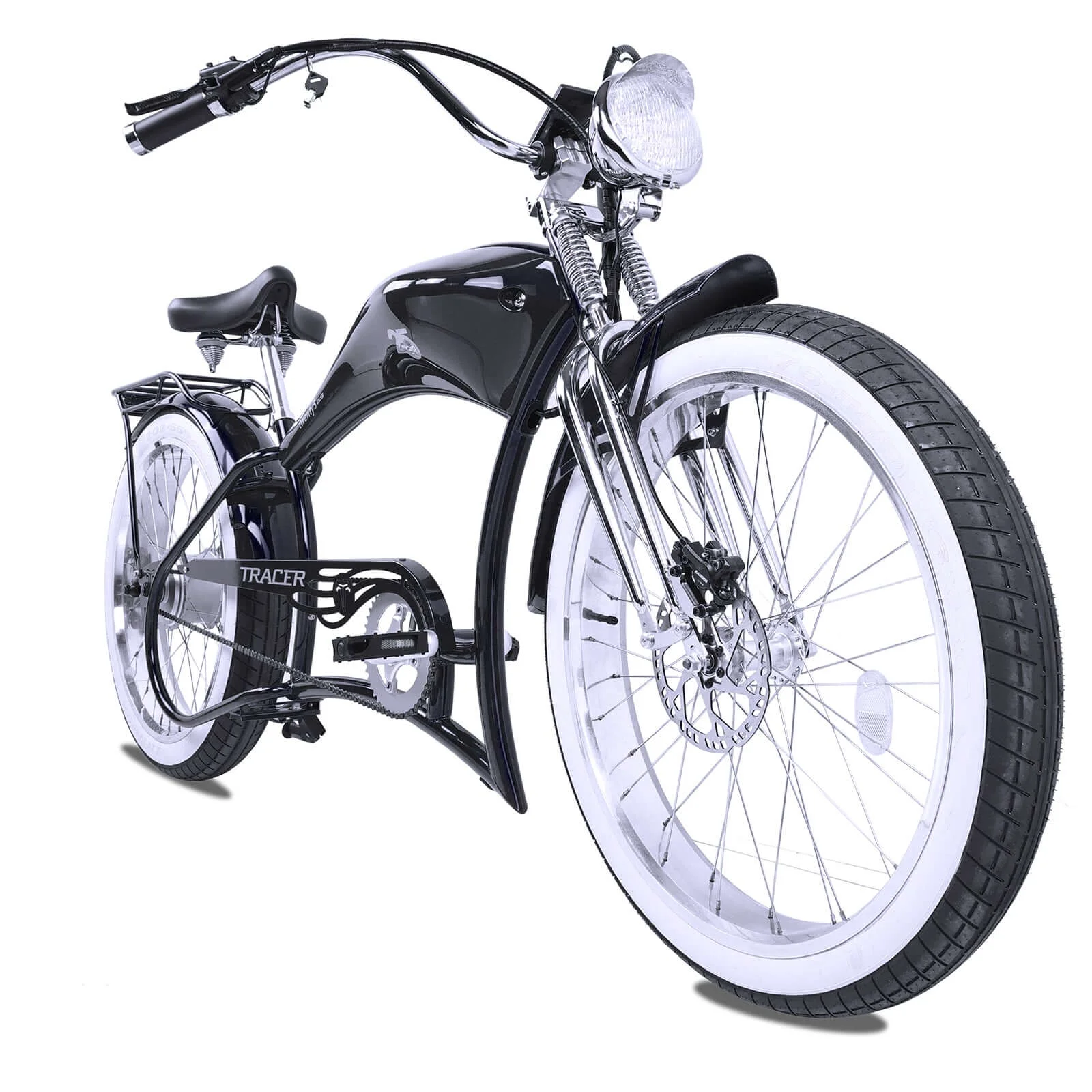 Twenty5 DS Chopper Stretch Cruiser E-bike, 26" Wheels, 800W Motor, Disc Brake, for men, Black - Image 2