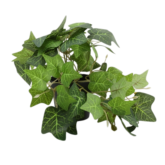 Artificial Potted Green Plant, Fake Foliage Bonsai with Black Plastic Pot, Silk Cloth Leaves for Home Decor