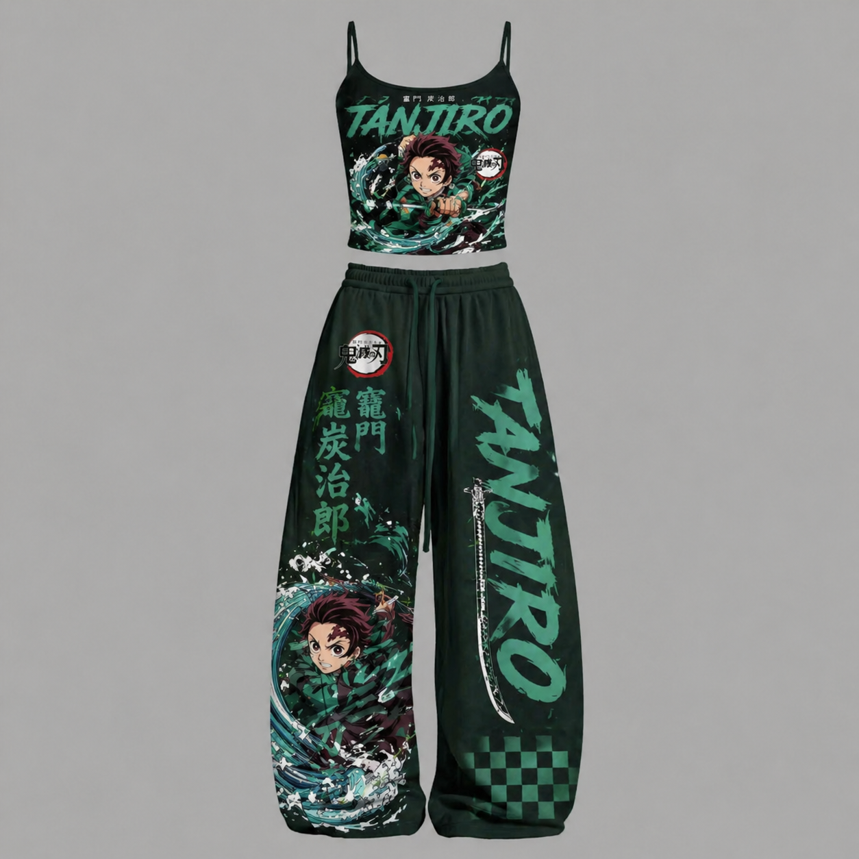 Demon Slayer Top & Elasticated Trousers Two-Piece Set