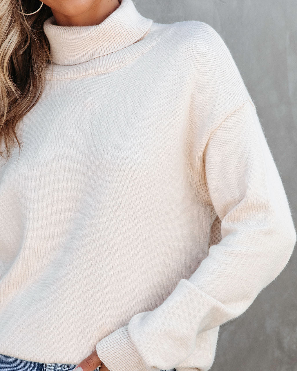 Weekday Brunch Vibes Knit Turtleneck Pullover Sweater - Beige - Se7enfashion