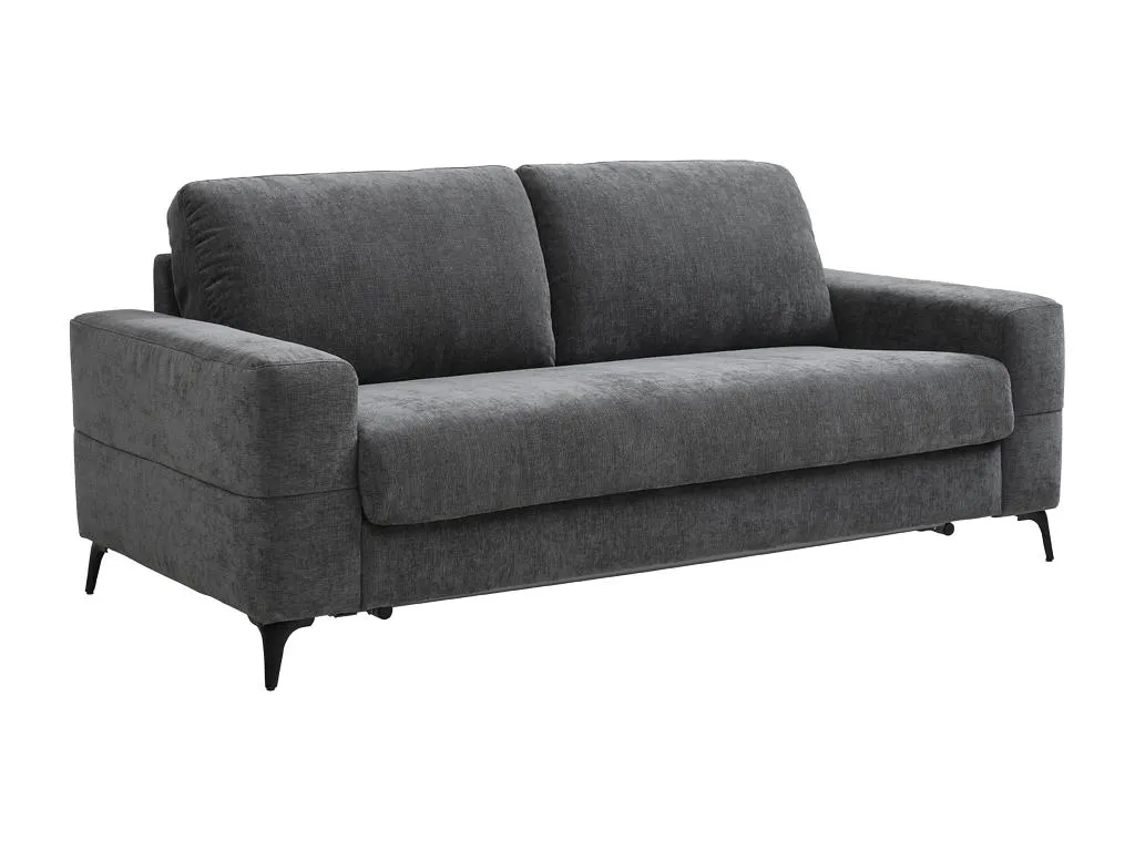 Sofá cama Nidovia de 3 plazas en tela de apertura rápida color gris antracita. owg2911939