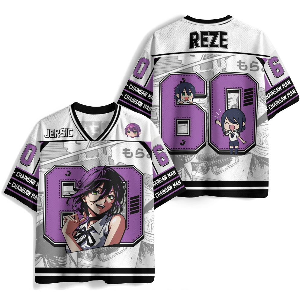 Chainsaw Man Anime Football Jersey TeeThreads Sustain the Scene with Custom Apparel