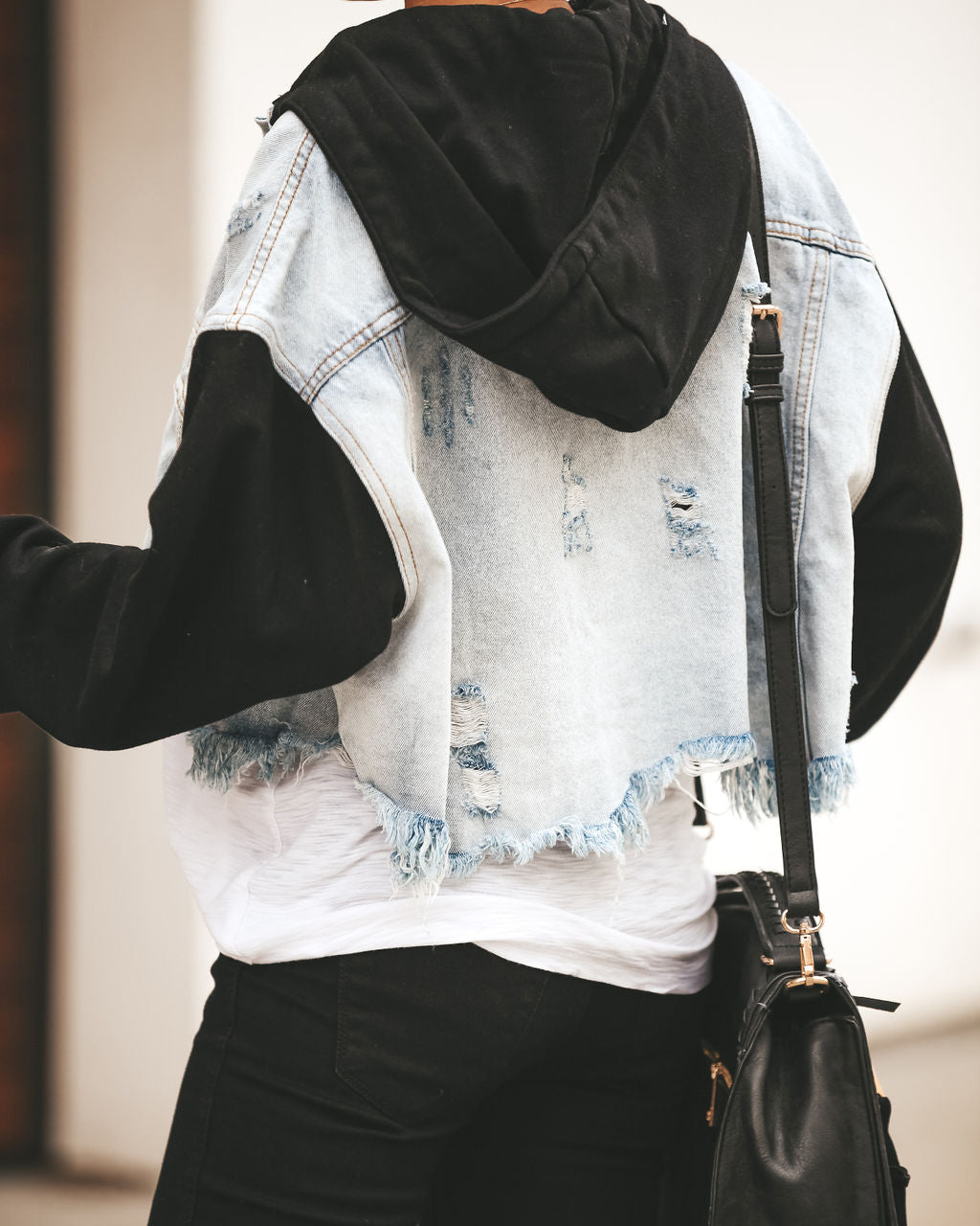 Maxed Out Denim Contrast Hooded Jacket - Se7enfashion