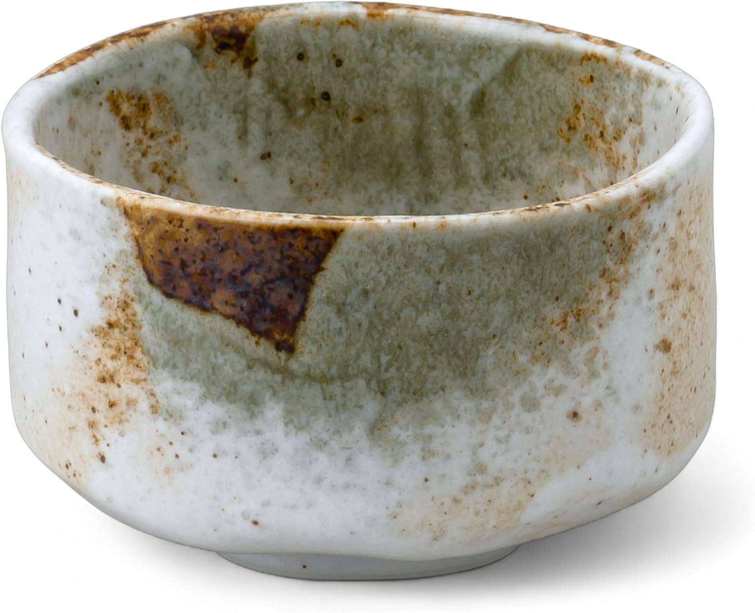Ceramic Matcha Tea Bowl Authentic Japanese Tea Ceremony Pottery, Mino Ware Made in Japan, Yukishino Snow