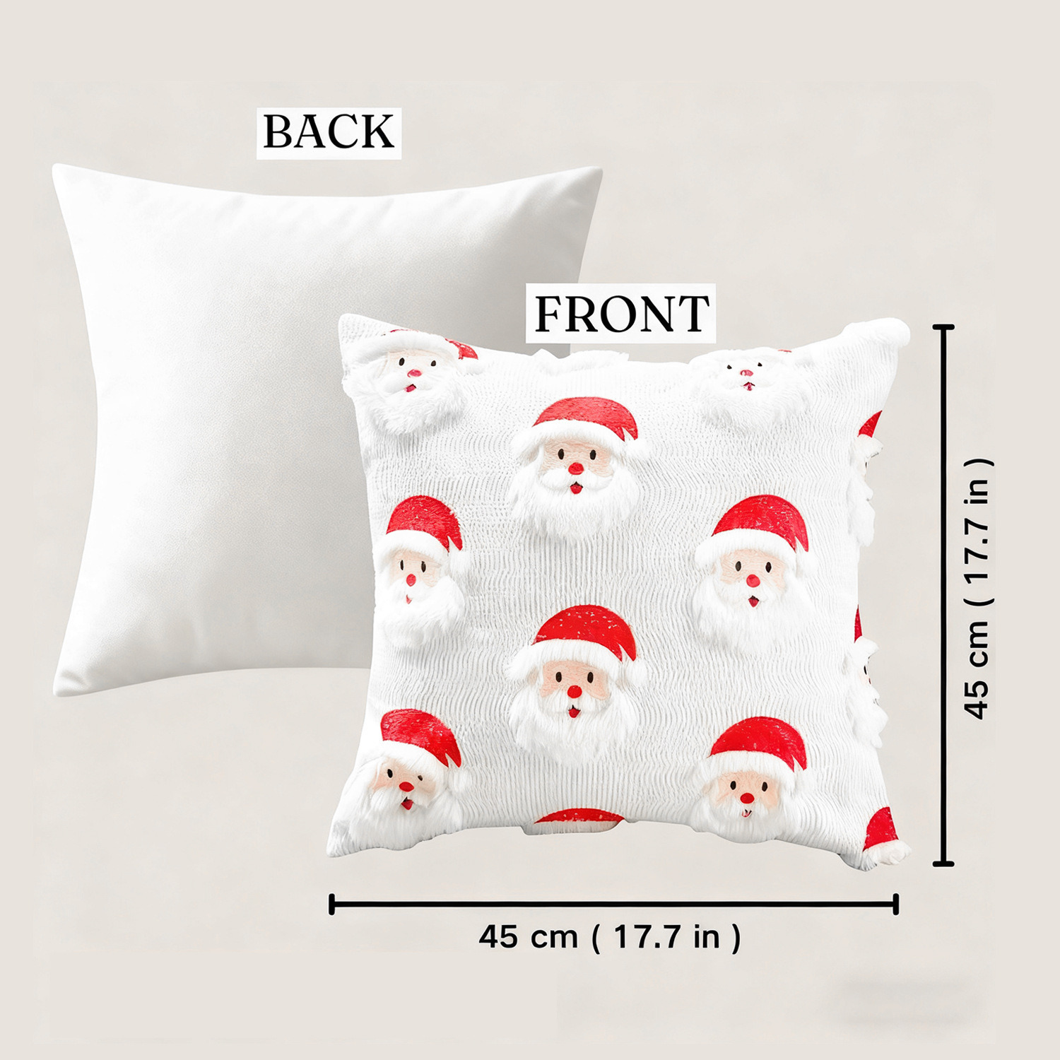 Luxury Christmas Throw Pillow Covers Soft Knit Plush Tufted Embossed Santa Tree Elk Square Decor Cushion Covers For Sofa Bedroom