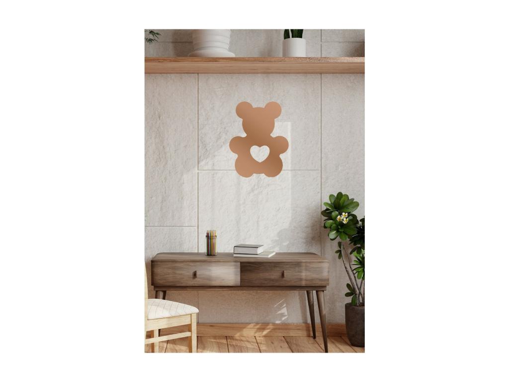 Decoración de Metal Osito 1, Cobre, 50x1,5x64 cm, Tucasago