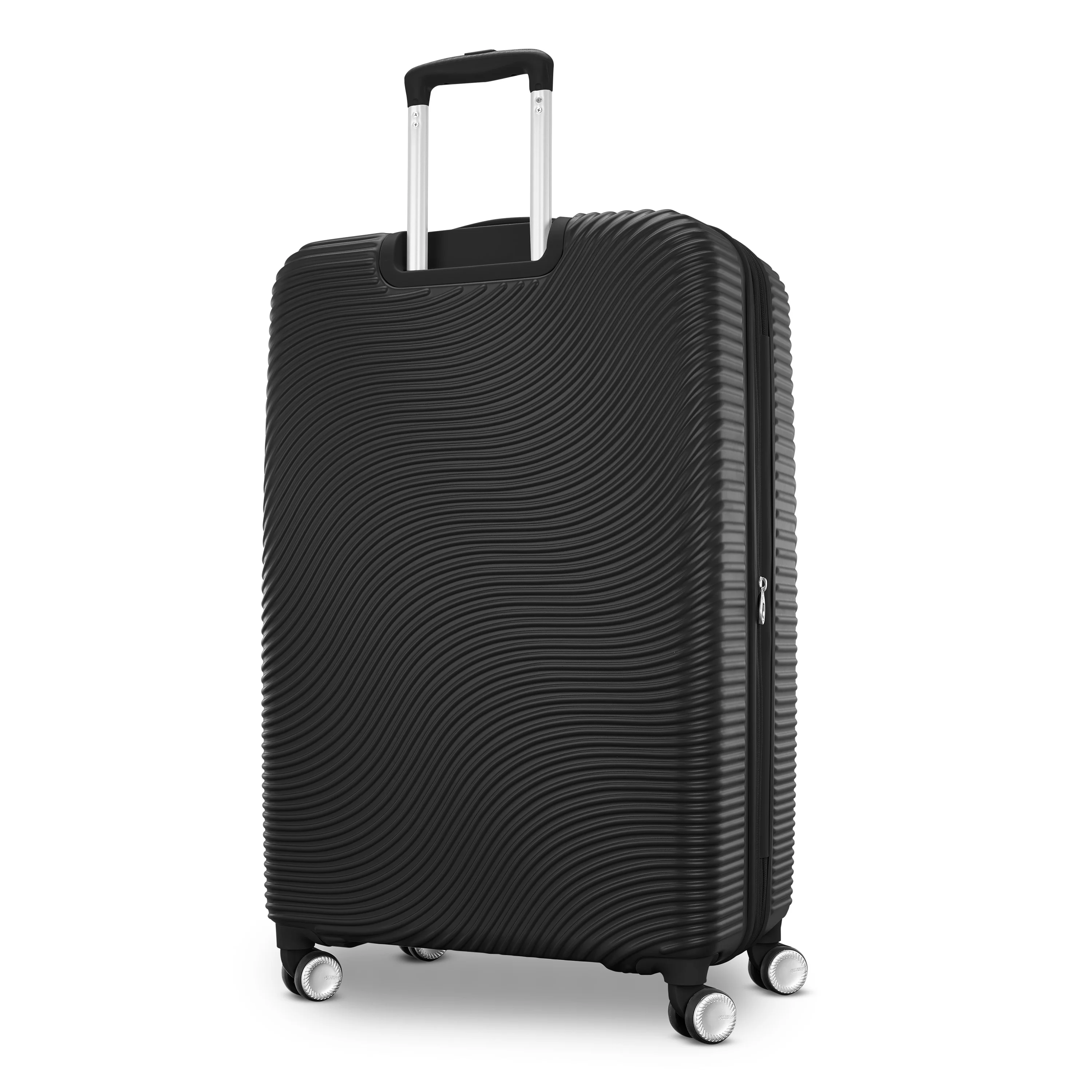 American Tourister Color Waves Large Checked Suitcase with Spinner Wheels - Black - Image 3