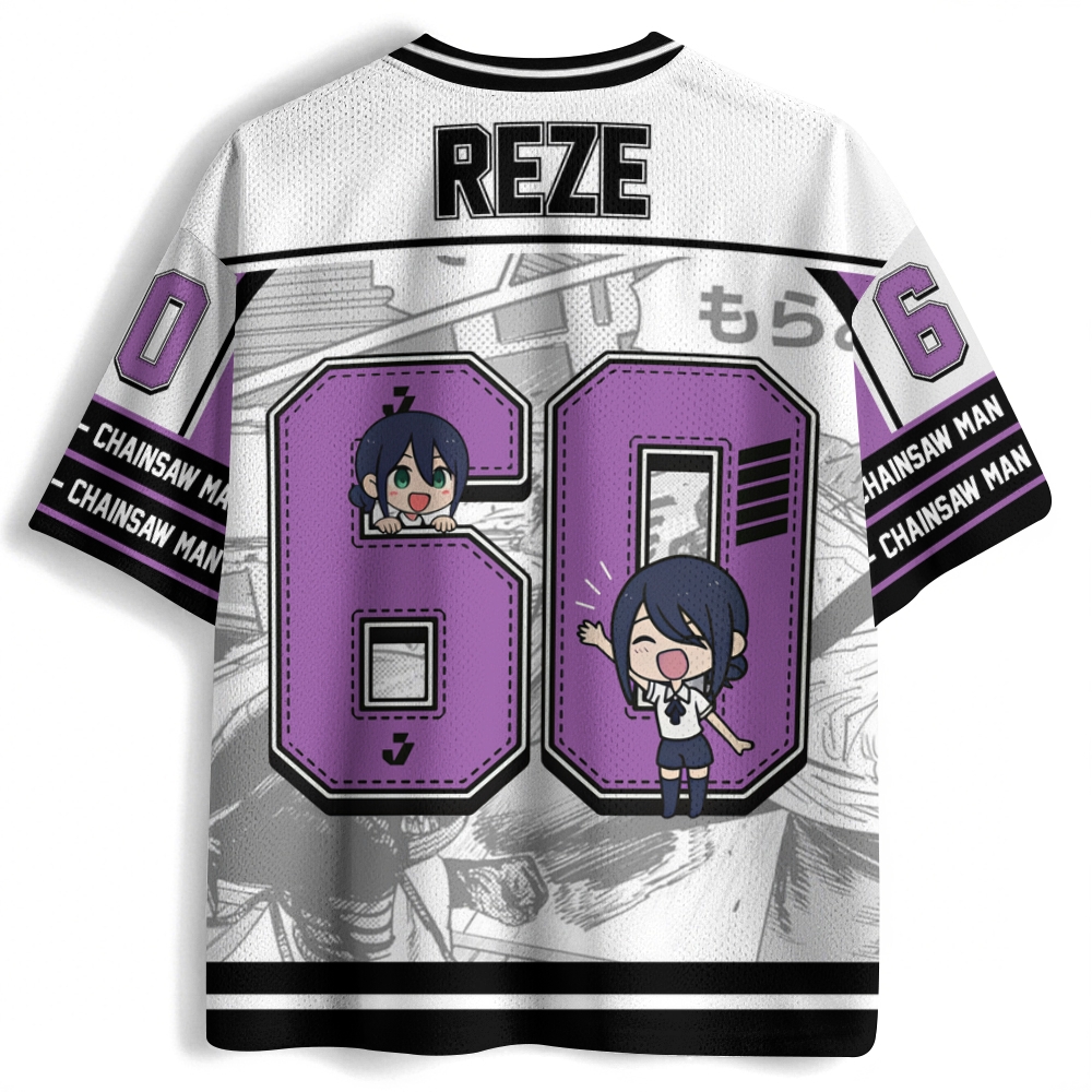 Chainsaw Man Anime Football Jersey TeeThreads Sustain the Scene with Custom Apparel