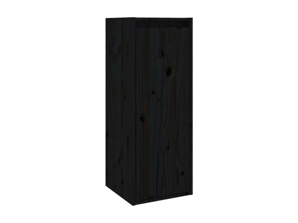 Armario de pared de madera maciza de pino negro 30x30x80 cm