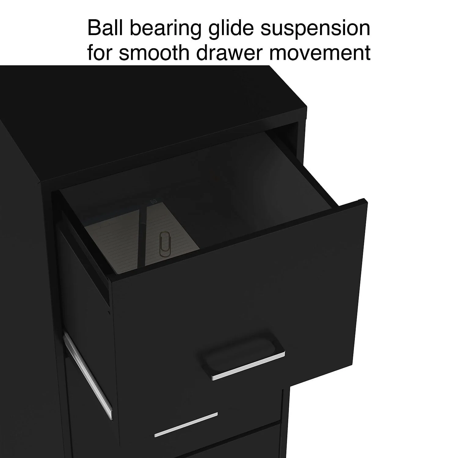 Staples 4-Drawer Vertical File Cabinet Locking Letter Black 18"D (52152) 16883/52152 - Image 4