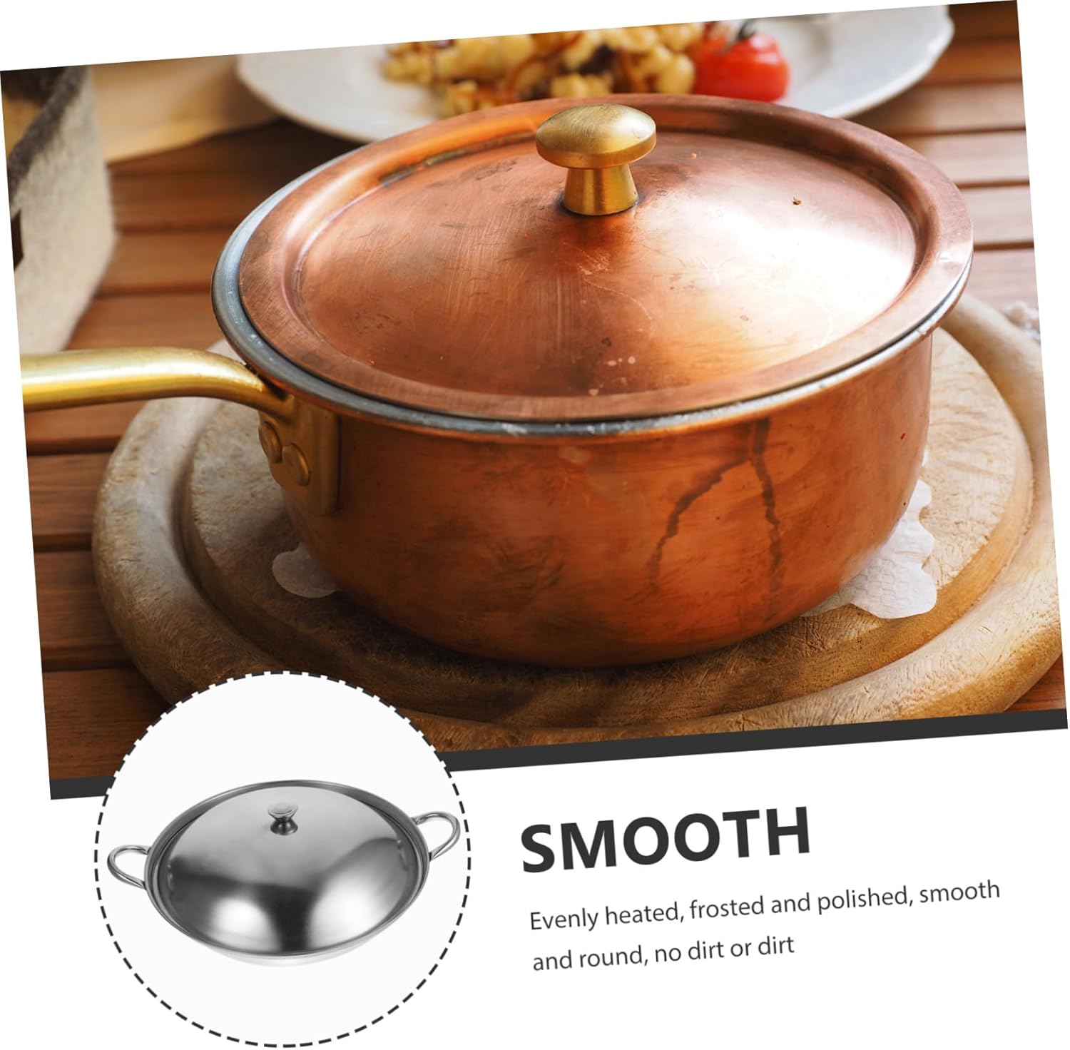 CALLARON Camping Stove Shabu Shabu Hot Pot 27cm Stainless Steel Stovetop Cooking Pot Ramen Cooker Saucepan Japanese Stock Pot with Handle and Lid Kitchen Cooking Tool Wok
