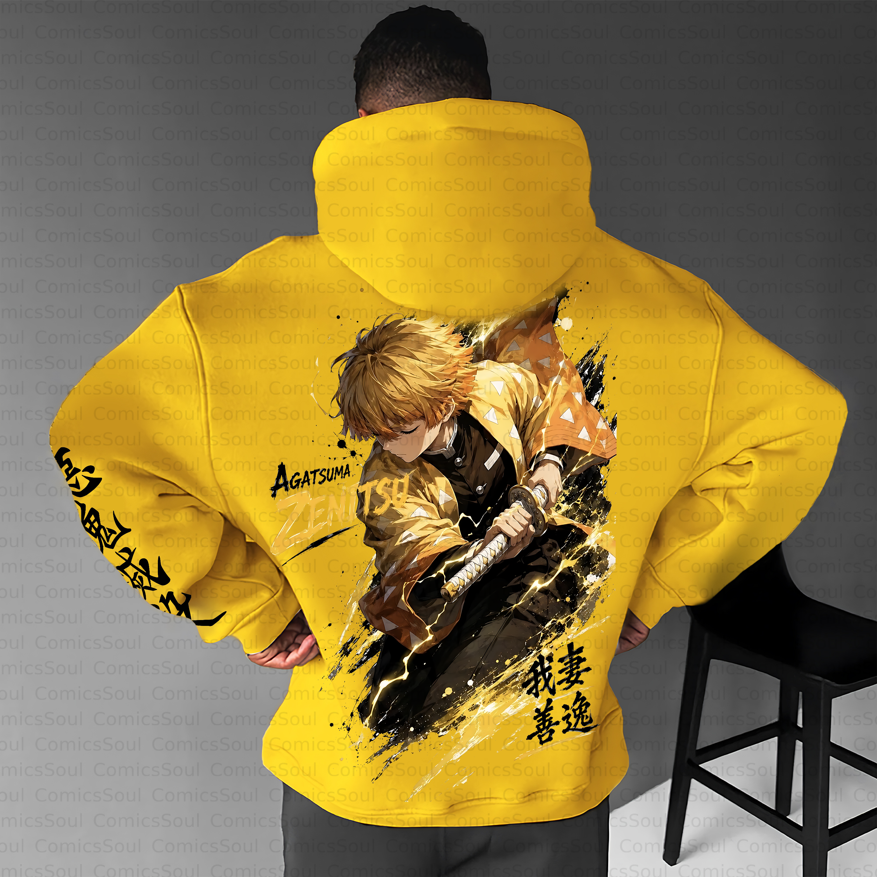 Unisex Anime Inspired Vintage Plush Hoodie 3051041 TeeThreads Sustain the Scene with Custom Apparel