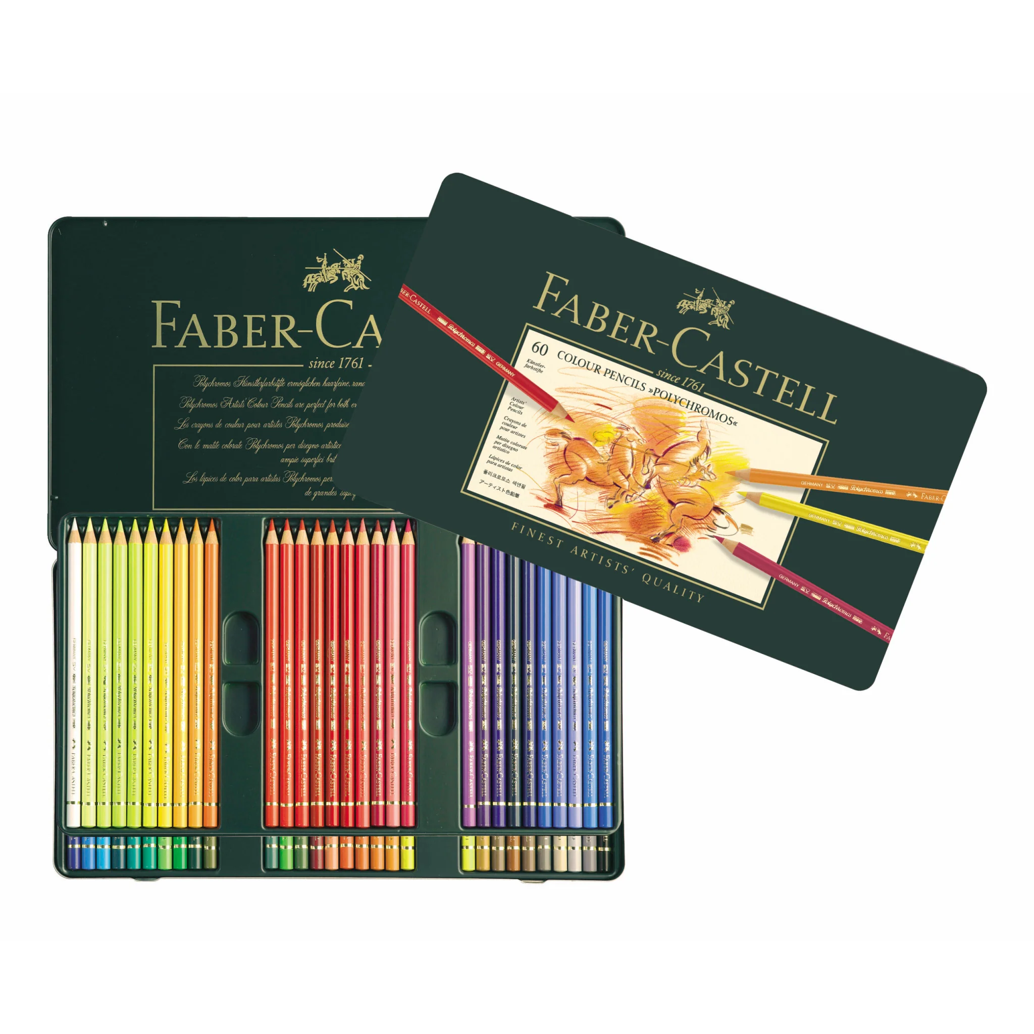 Polychromos Artists' Color Pencils, Tin of 60