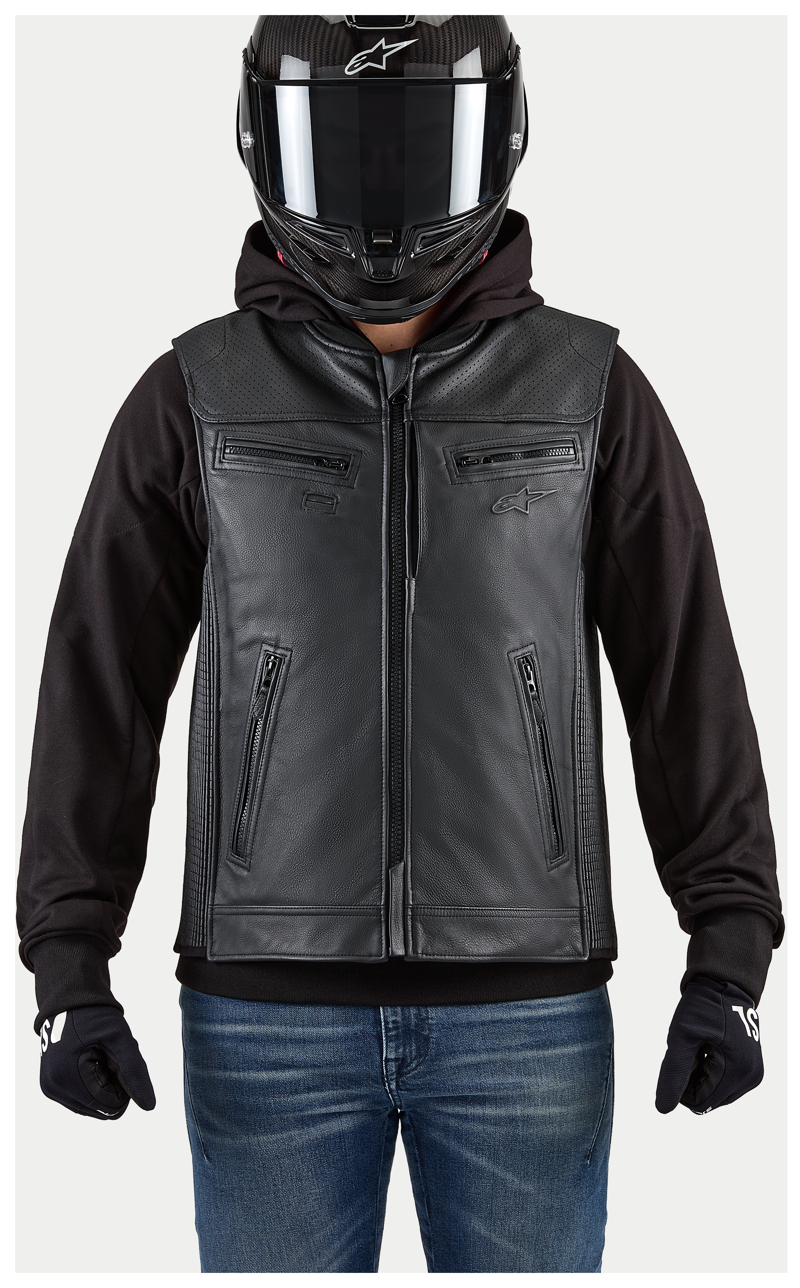 SportsBikeShop Alpinestars Tech-Air 3 Leather Vest Airbag System Black / MD [Open Box]
