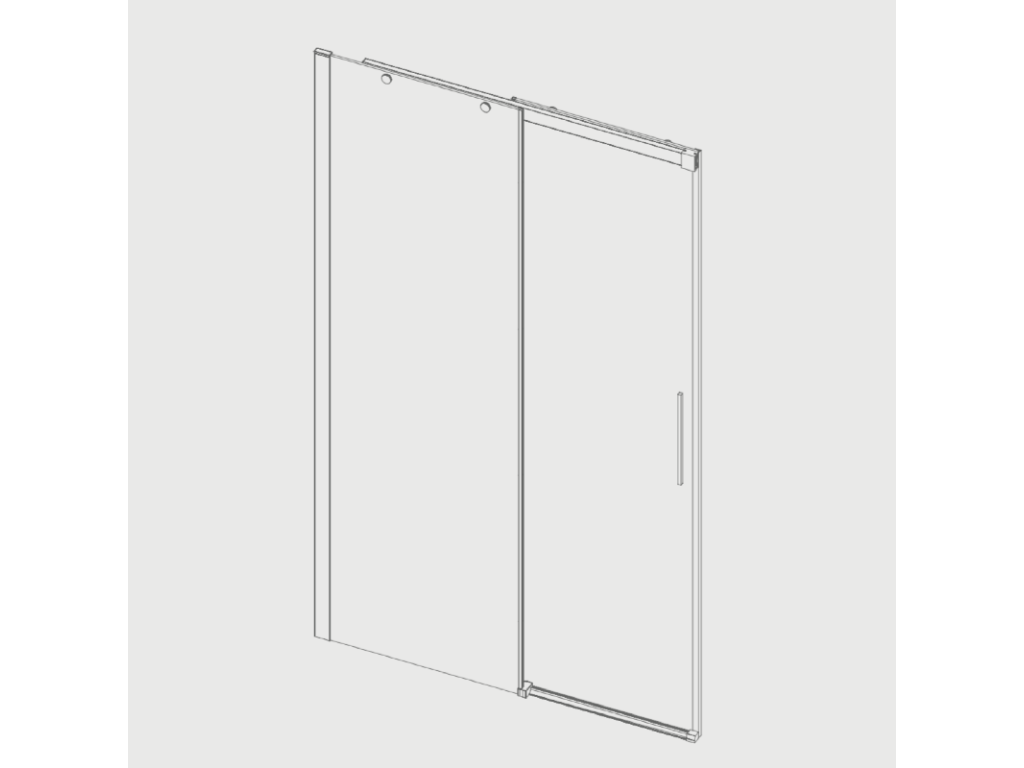 Frontal de ducha + Puerta Corredera LUNA Negro 160 cm Lateral Fijo : 76.5 - 79 cm