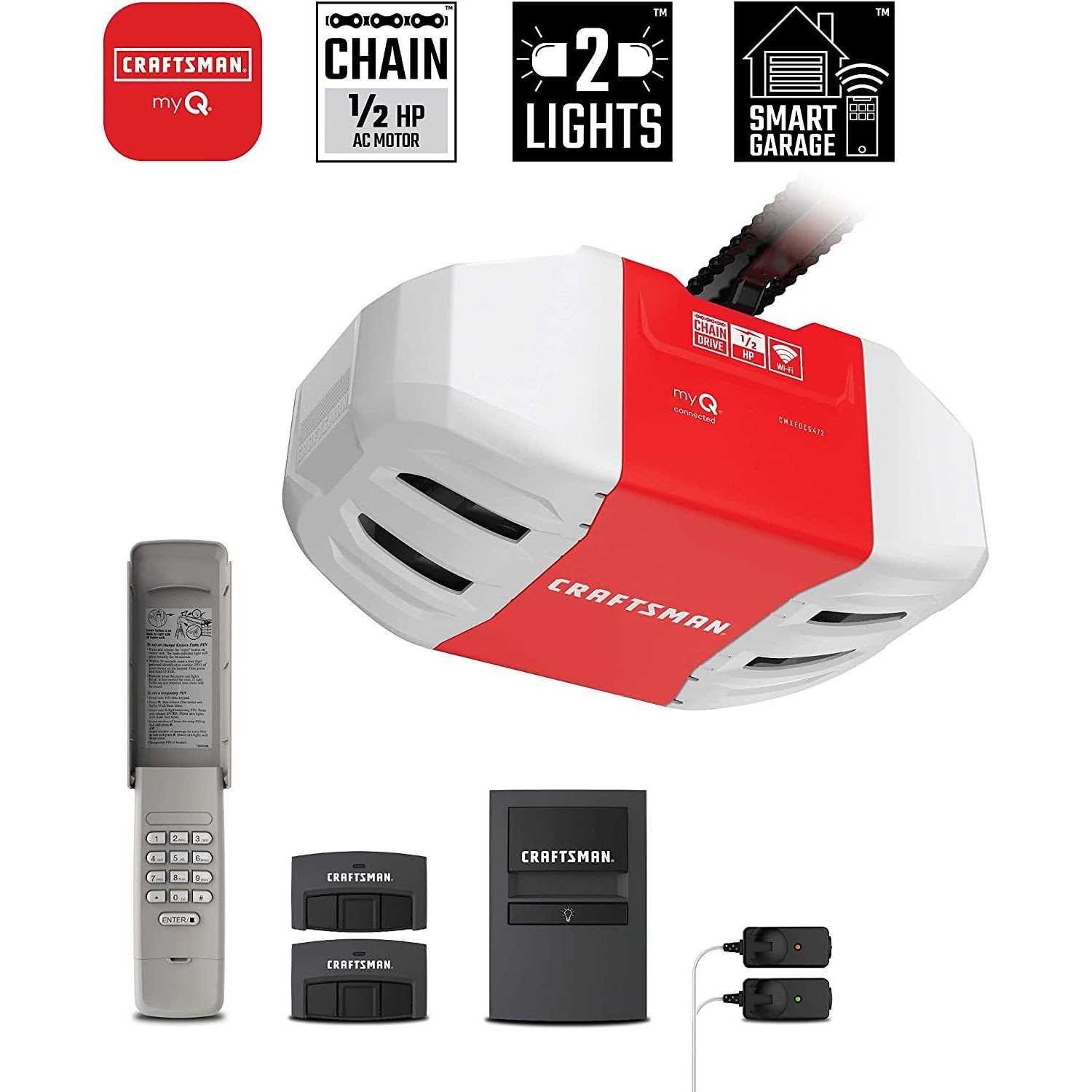 CRAFTSMAN 1/2 HP Smart Chain Drive Garage Door Opener Kit - Image 3 CRAFTSMAN 1/2 HP Smart Chain Drive Garage Door Opener Kit - Image 3