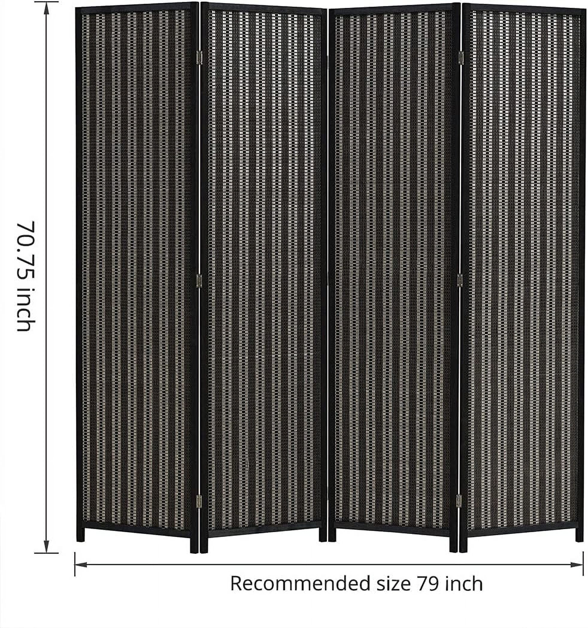 JOSTYLE 4-Panel Room Divider 6ft Tall Extra Wide Folding Privacy Screen with Diamond Double-Weave Divider for Room Separation Freestanding Red Brown - Image 27