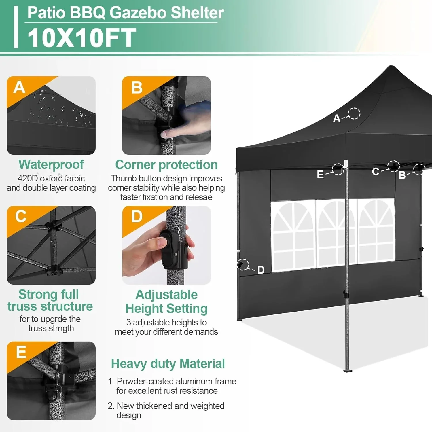 COBIZI 10x20 Heavy Duty Pop up Canopy Tent 6 sidewalls Commercial Canopy Wedding Party Tents