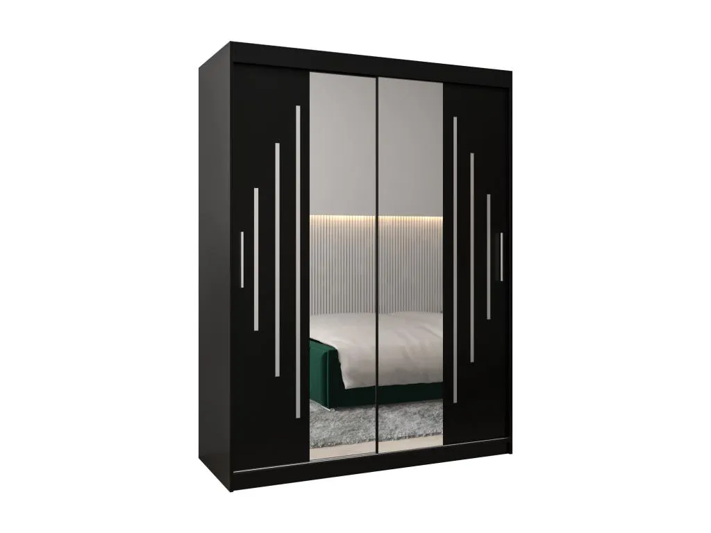 Armario Casahandy con 2 puertas correderas 200x150x62 cm acabado negro negro