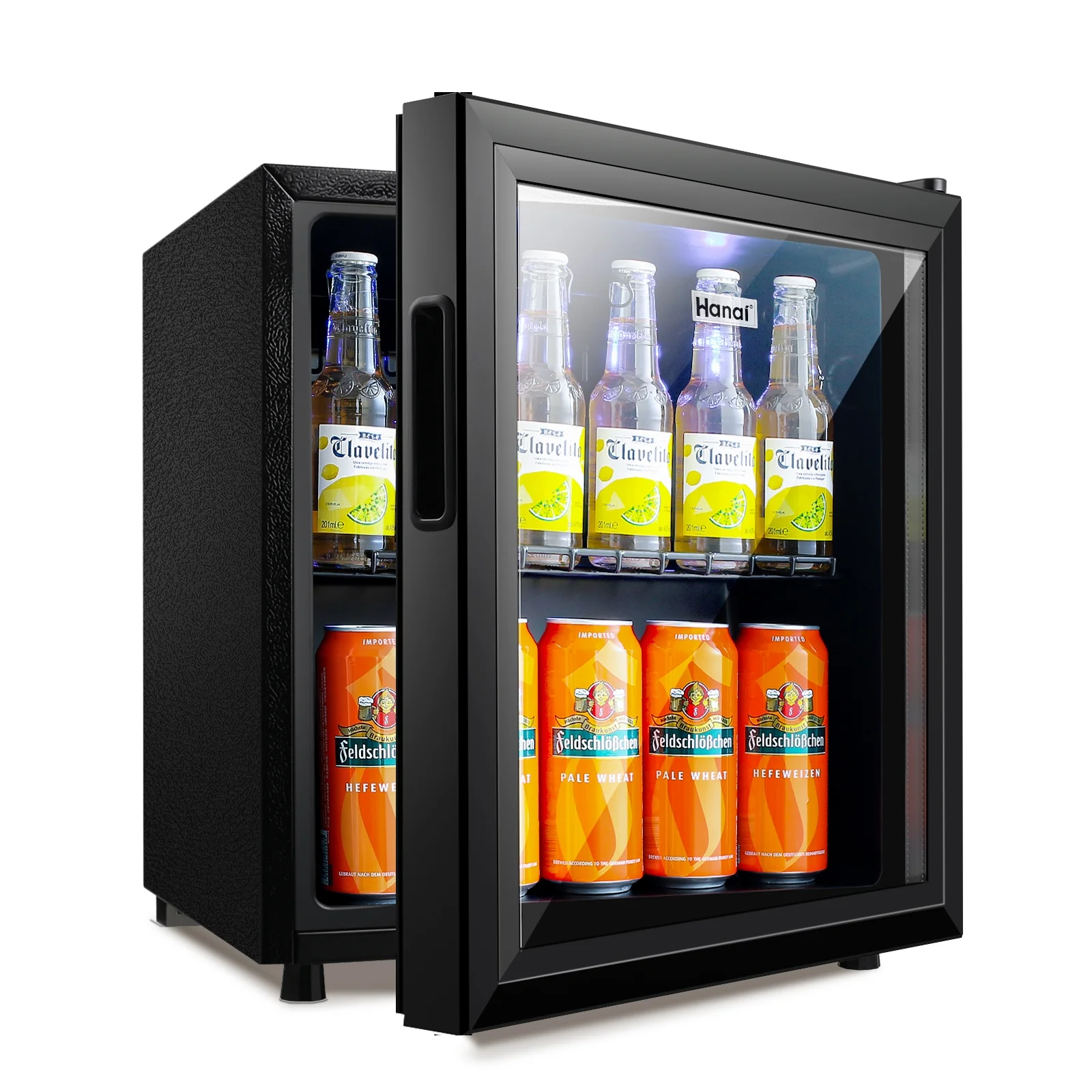 62-Can Beverage Cooler and Refrigerator, Small Mini Fridge for Home, Office or Bar with Glass Door and Adjustable Removable Shelves-Perfect for Soda Beer or Wine, Stainless Steel, 1.6 Cu.Ft. - Image 7