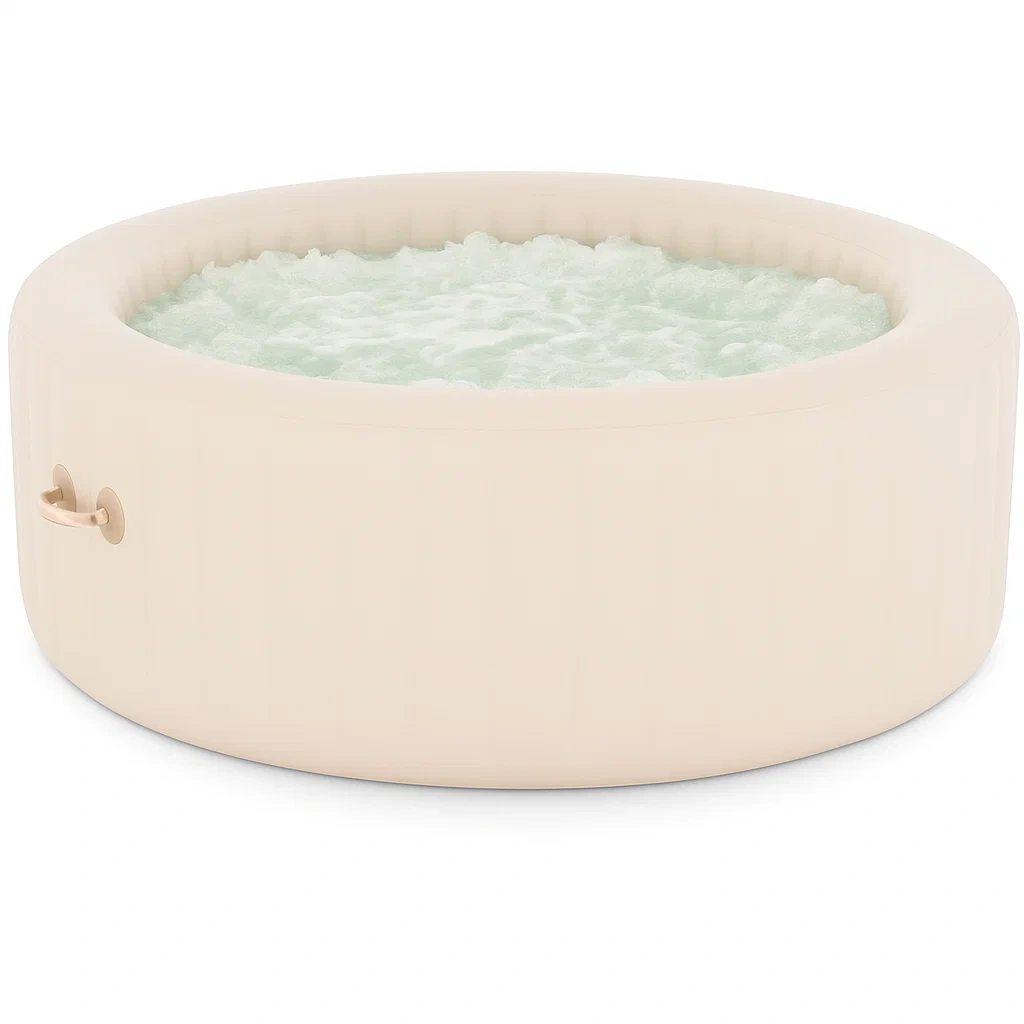Spa hinchable 800L sistema de burbujas con asas y accesorios Ø180x66 cm color crema - VGBWYFM119ue