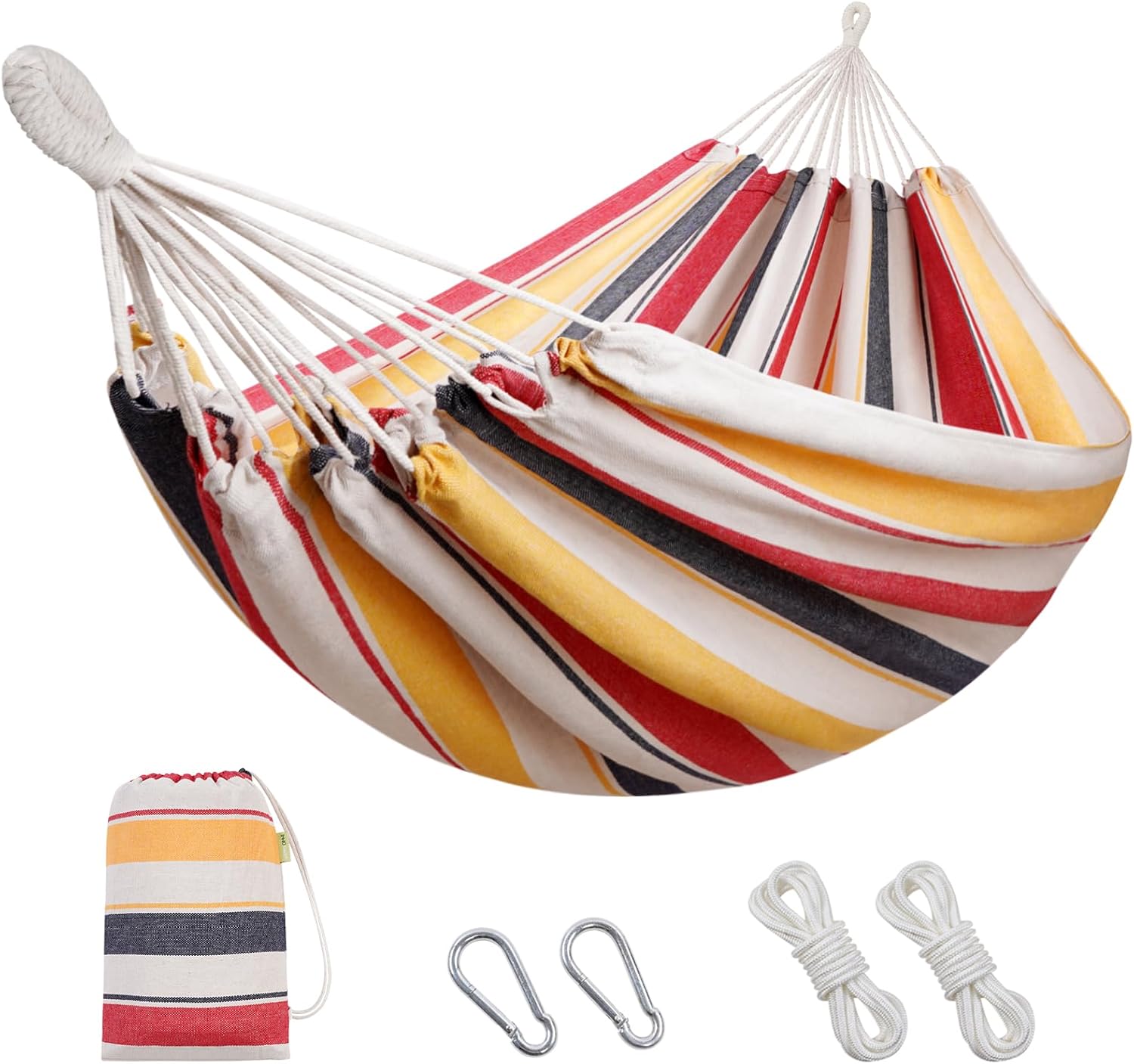 Camping Outdoor Patio Backyard Hanging Rope Swing Portable Canvas Hammock