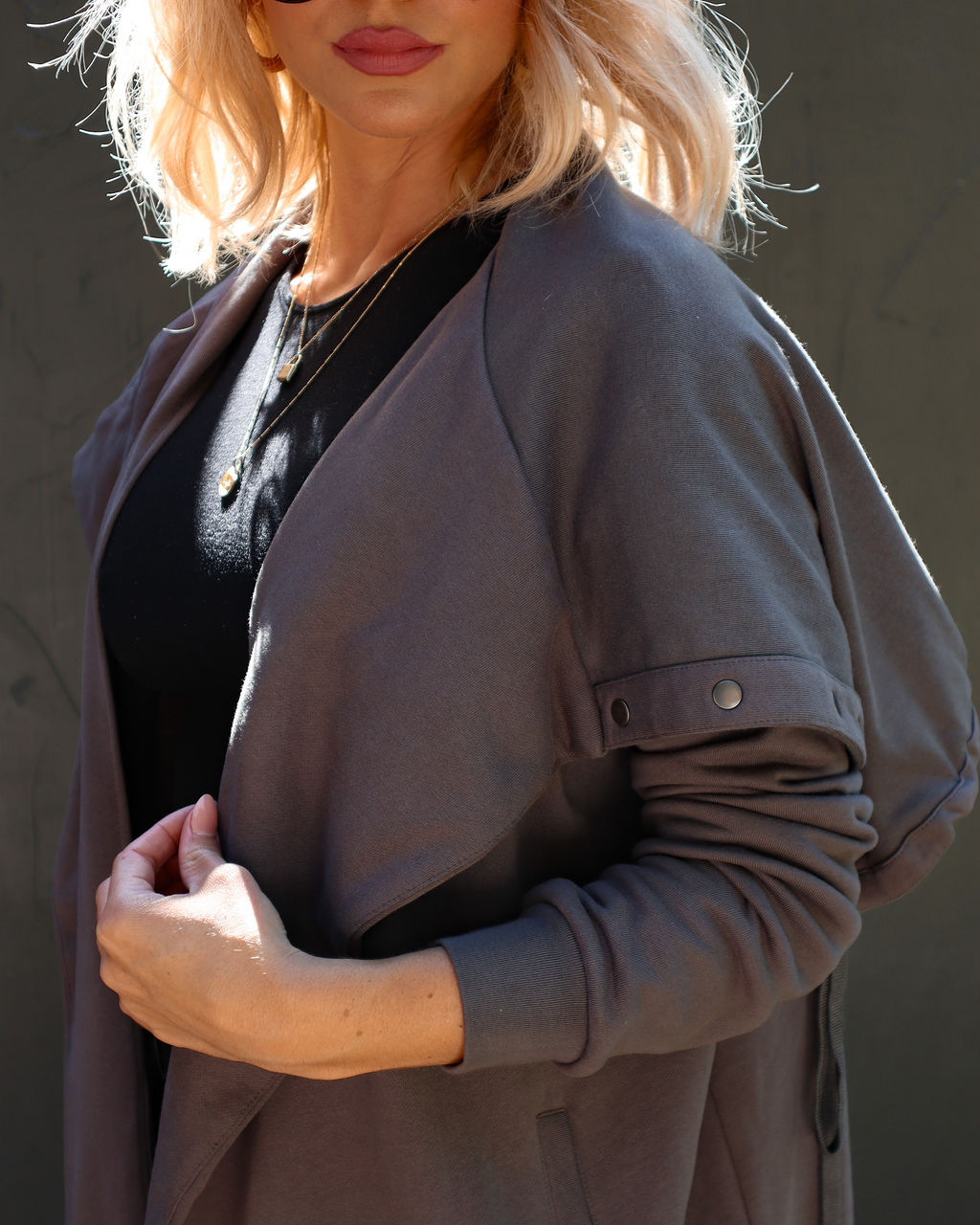 Kathy Pocketed Jacket - Charcoal - Se7enfashion