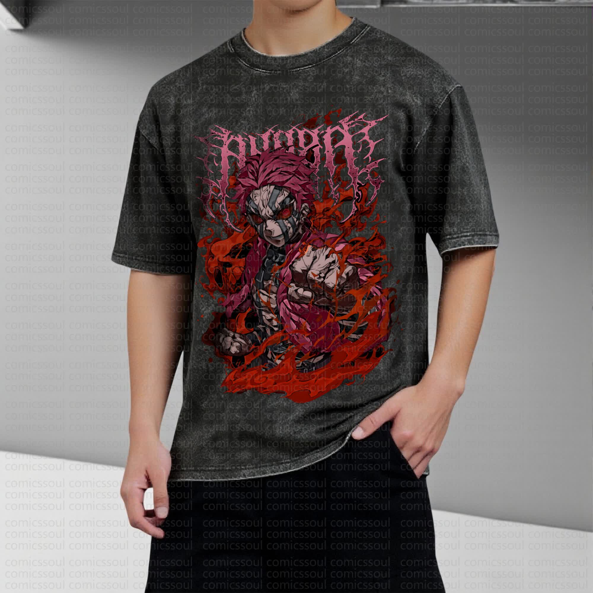 Unisex Anime Inspired Vintage Washed T-Shirt丨Comicssoul