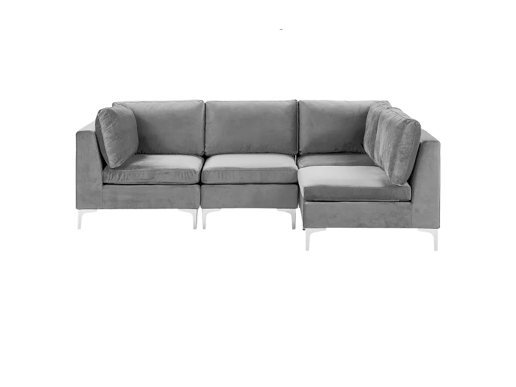 Sofá esquinero Boverdeco Terciopelo Gris Izquierda