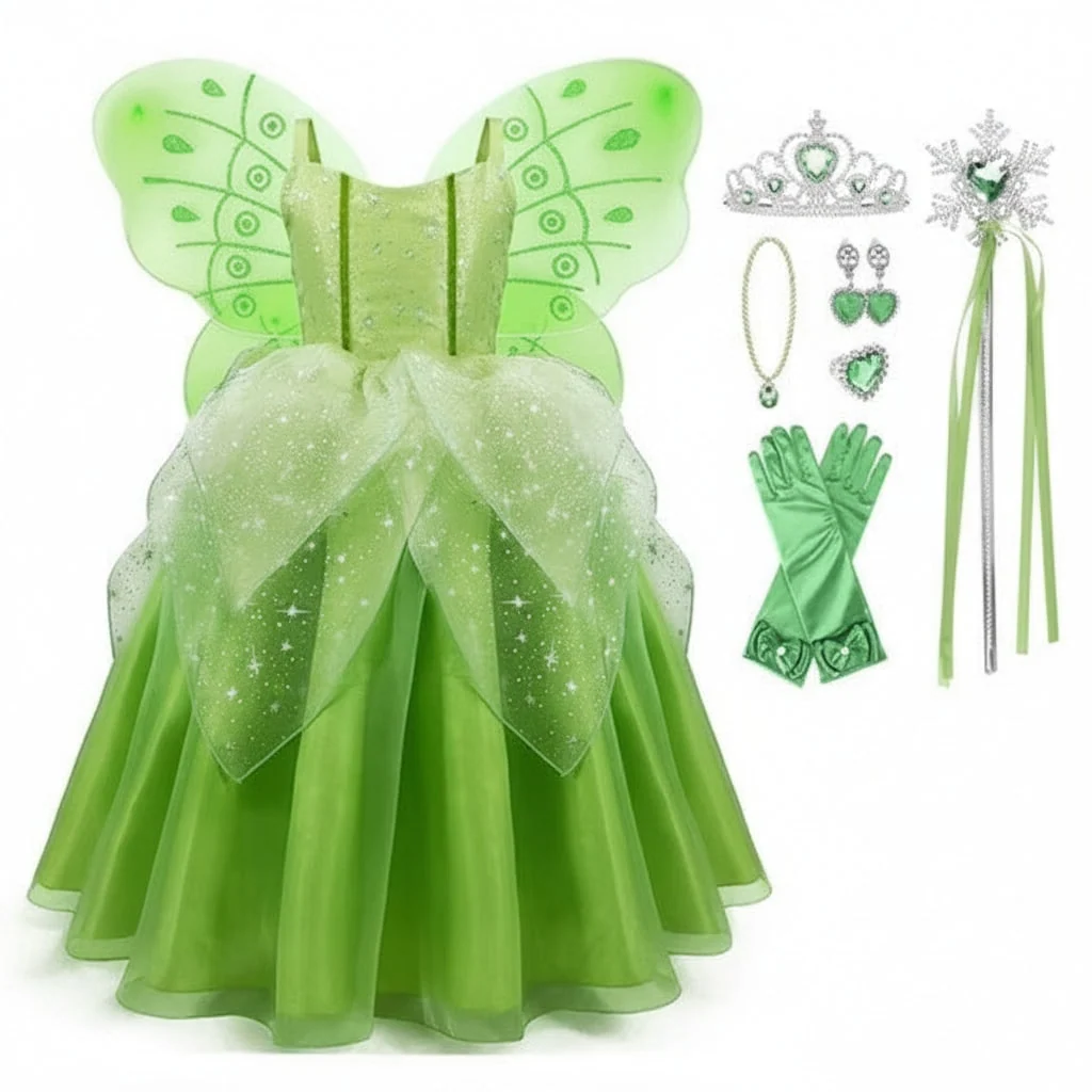 Halloween Costumes Girls Fairy Princess Dress Set - Image 5 Halloween Costumes Girls Fairy Princess Dress Set - Image 5