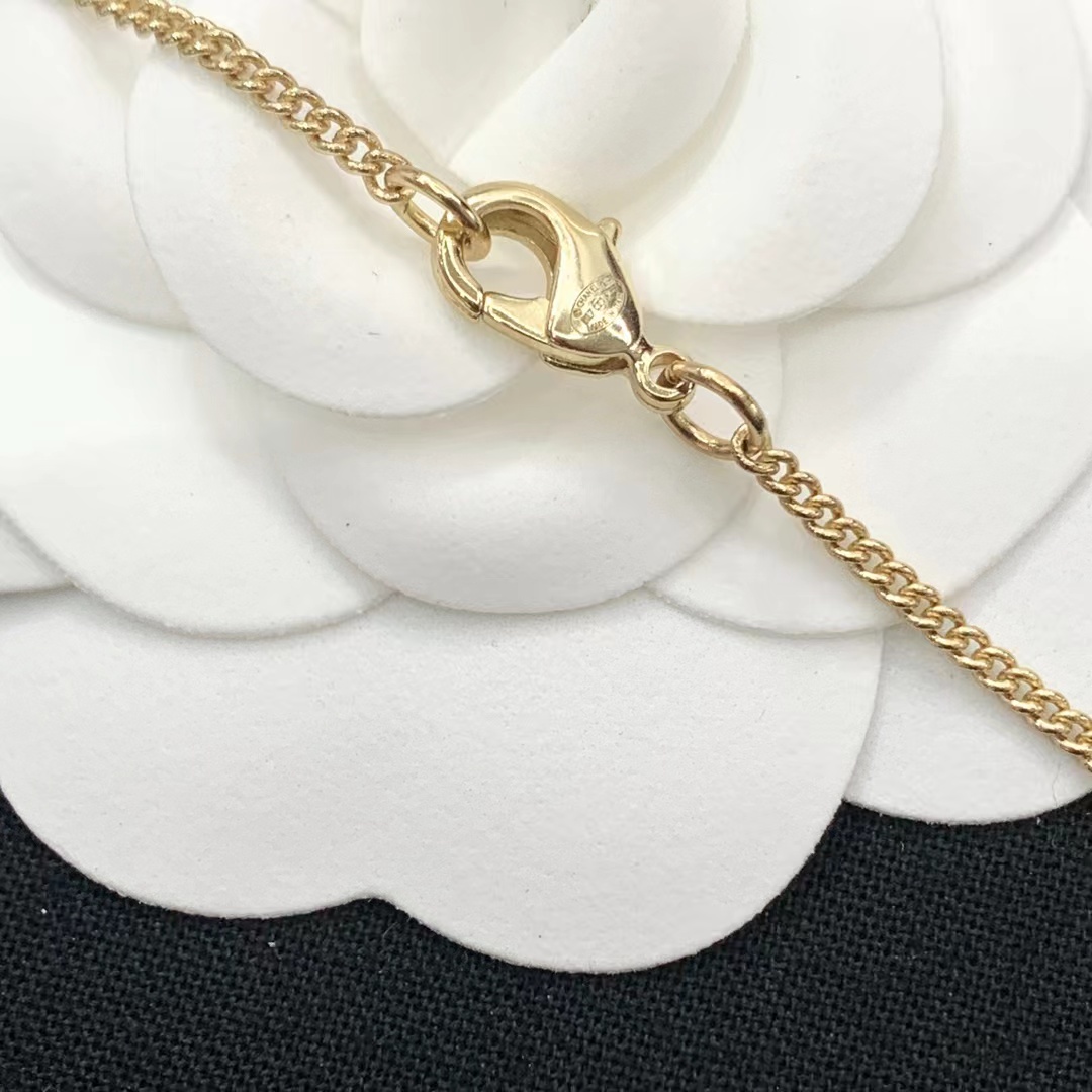 Chanel Sweater Double C Pearl Dangle Necklace - Original Replica Club