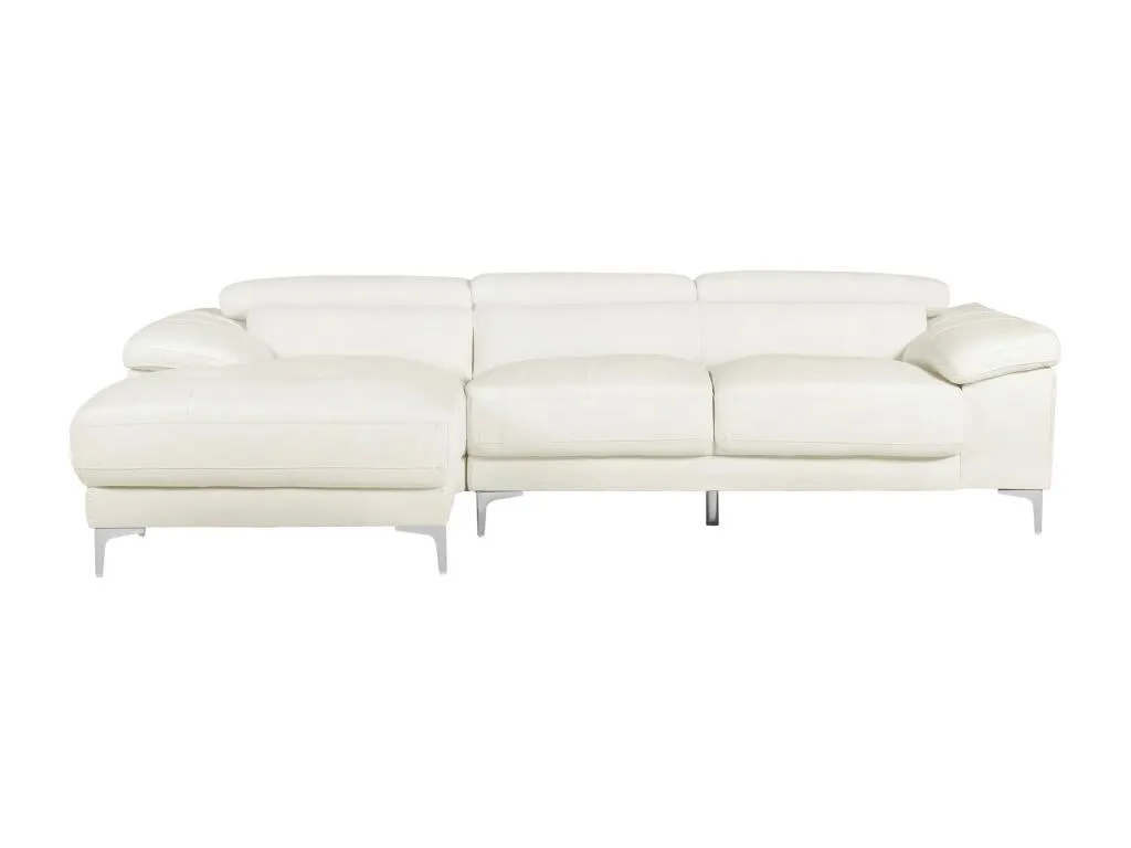 Sofá rinconero de piel Francomuebleses - Color blanco - Ángulo izquierdo