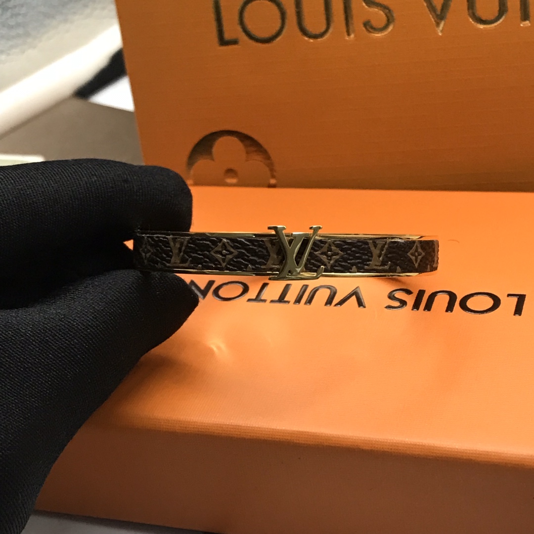 Louis Vuitton LV Monogram Leather Bangle Couple Bracelet - Original Replica Club