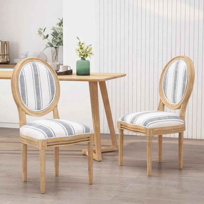Set of 2 Phinnaeus French Country Fabric Dining Chairs by Christopher Knight Home