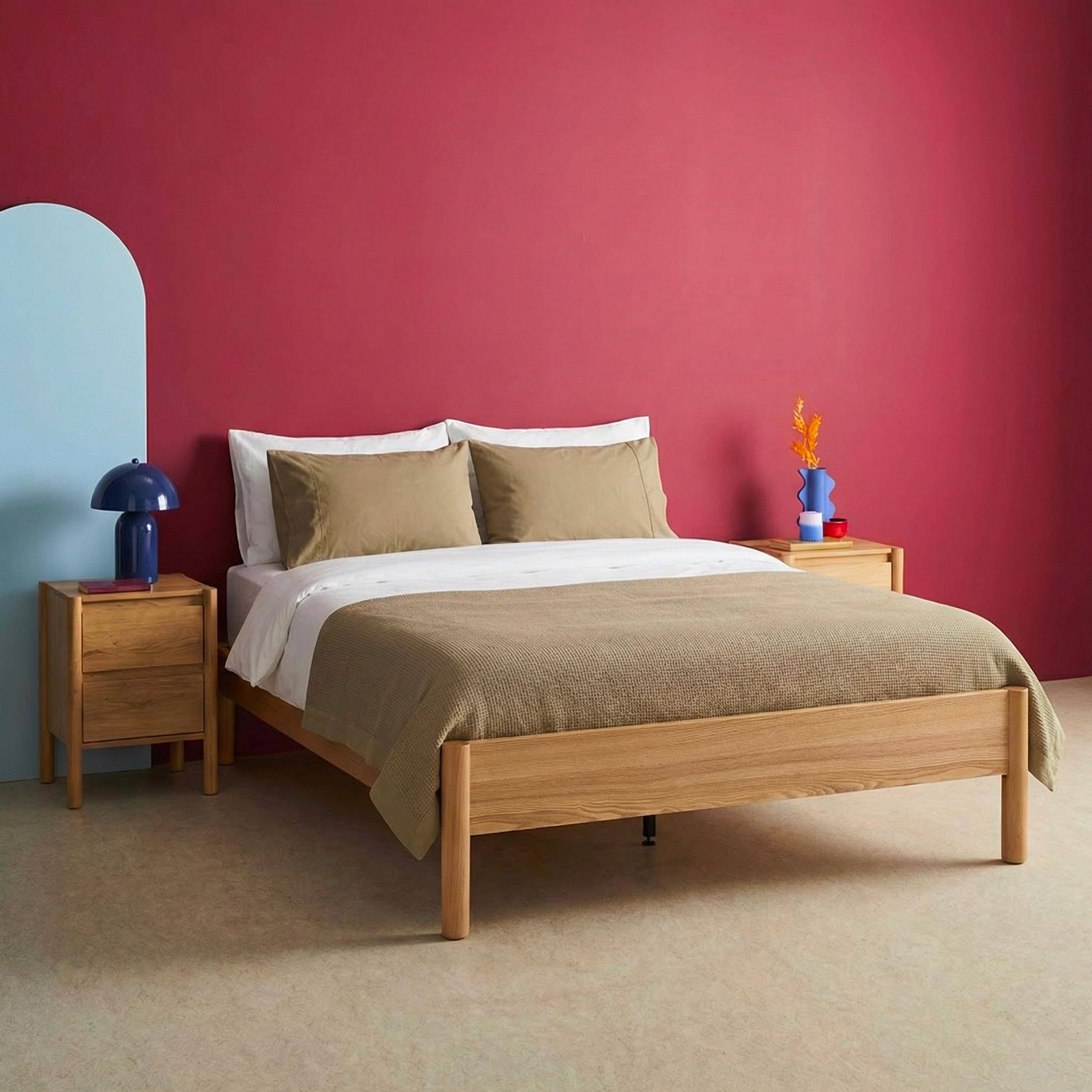 Harmony - Cama con somier de láminas 140x190cm decoración madera