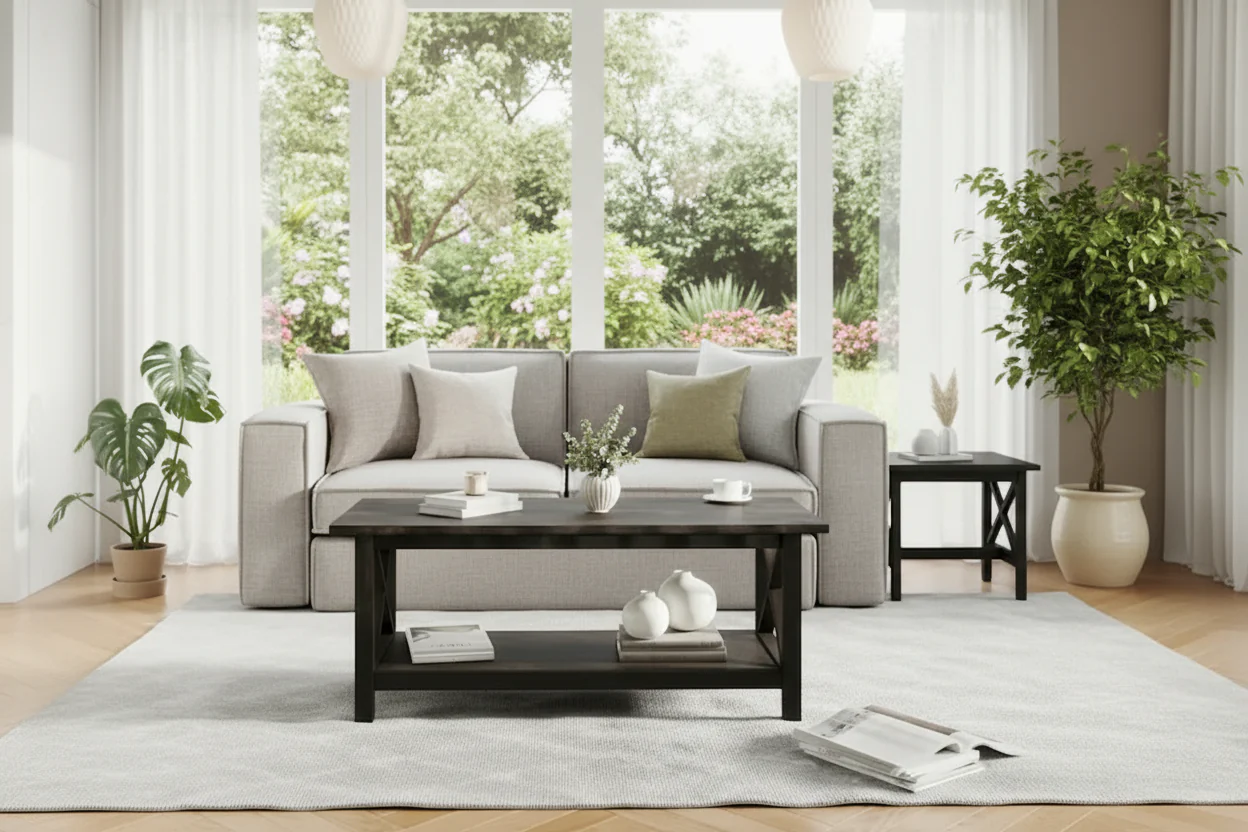 Classic Solid Wood Farmhouse Coffee Table