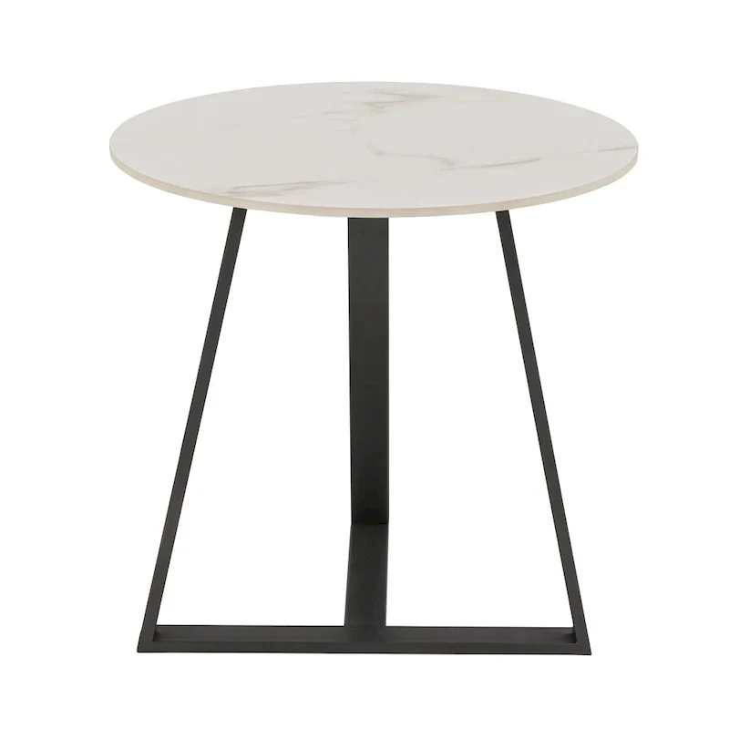 iNSPIRE Q Modern Jurmala Glossy Sintered Stone Tables with Grey Metal Base