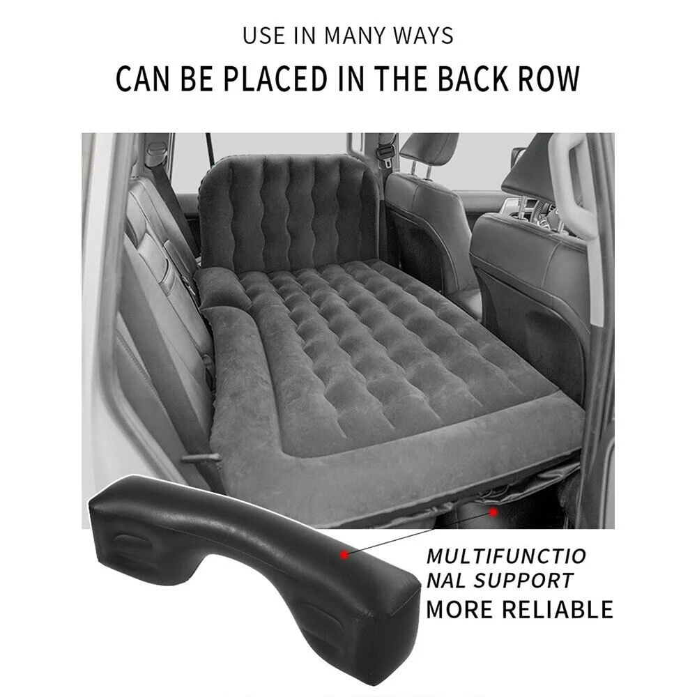 Auto Car Air Mattress Travel Bed PVC Flocking Inflatable Camping Bed with 2 Pillows - Image 12